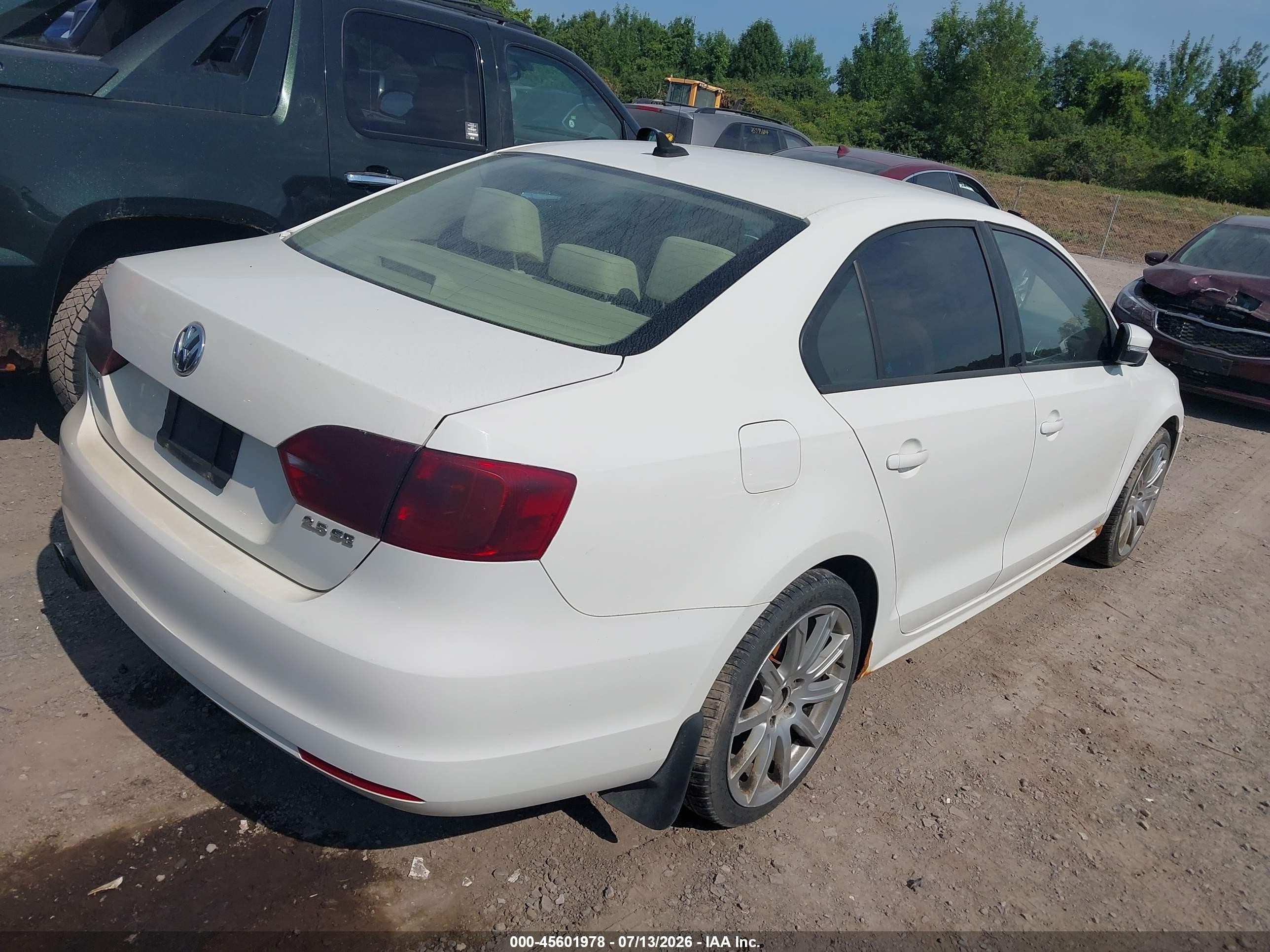 2012 Volkswagen Jetta 2.5l Se White vin: 3VWBP7AJ0CM113076