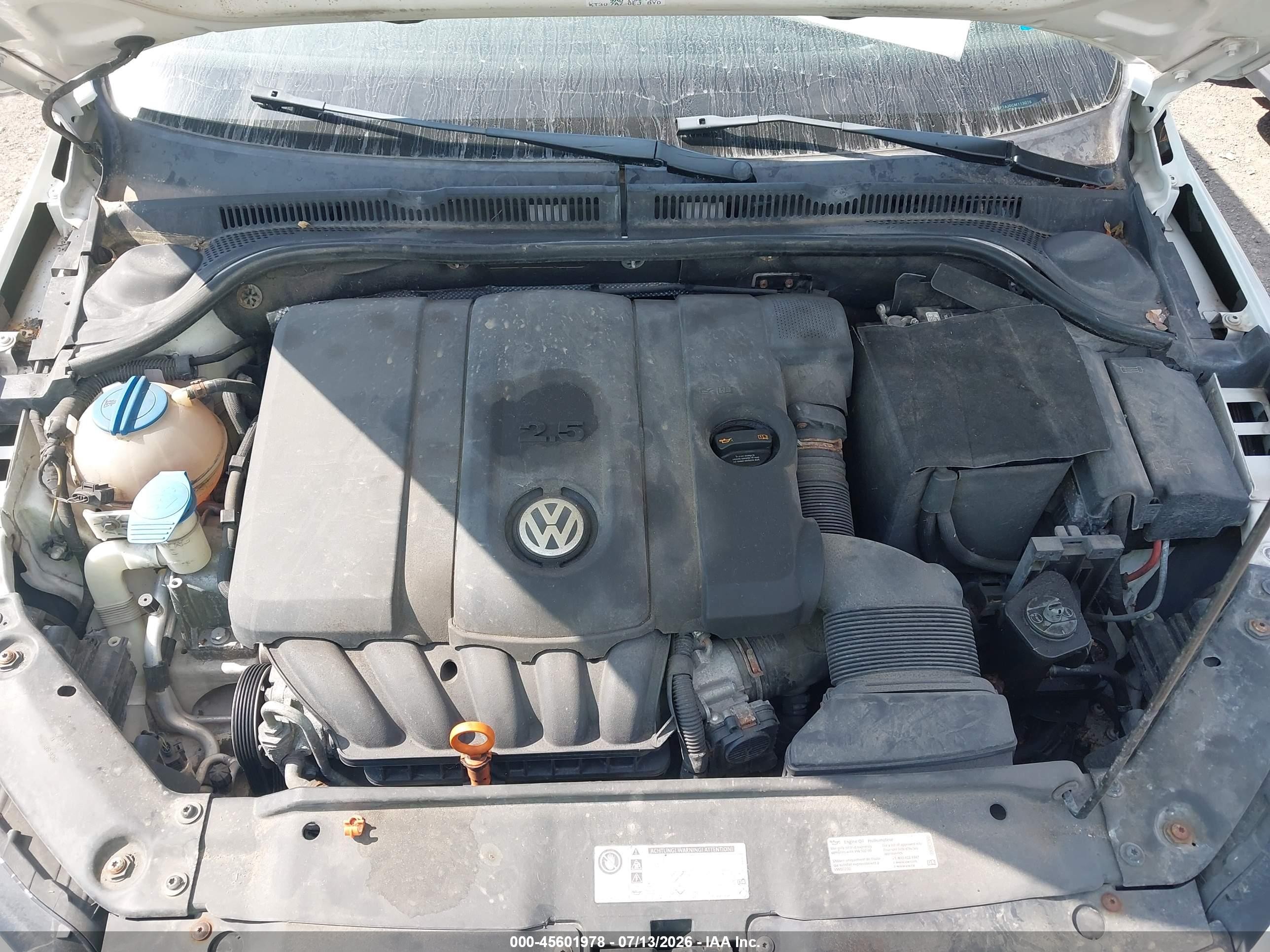 2012 Volkswagen Jetta 2.5l Se White vin: 3VWBP7AJ0CM113076