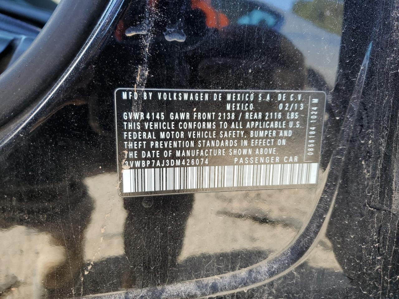 2013 Volkswagen Jetta Se Black vin: 3VWBP7AJ3DM426074
