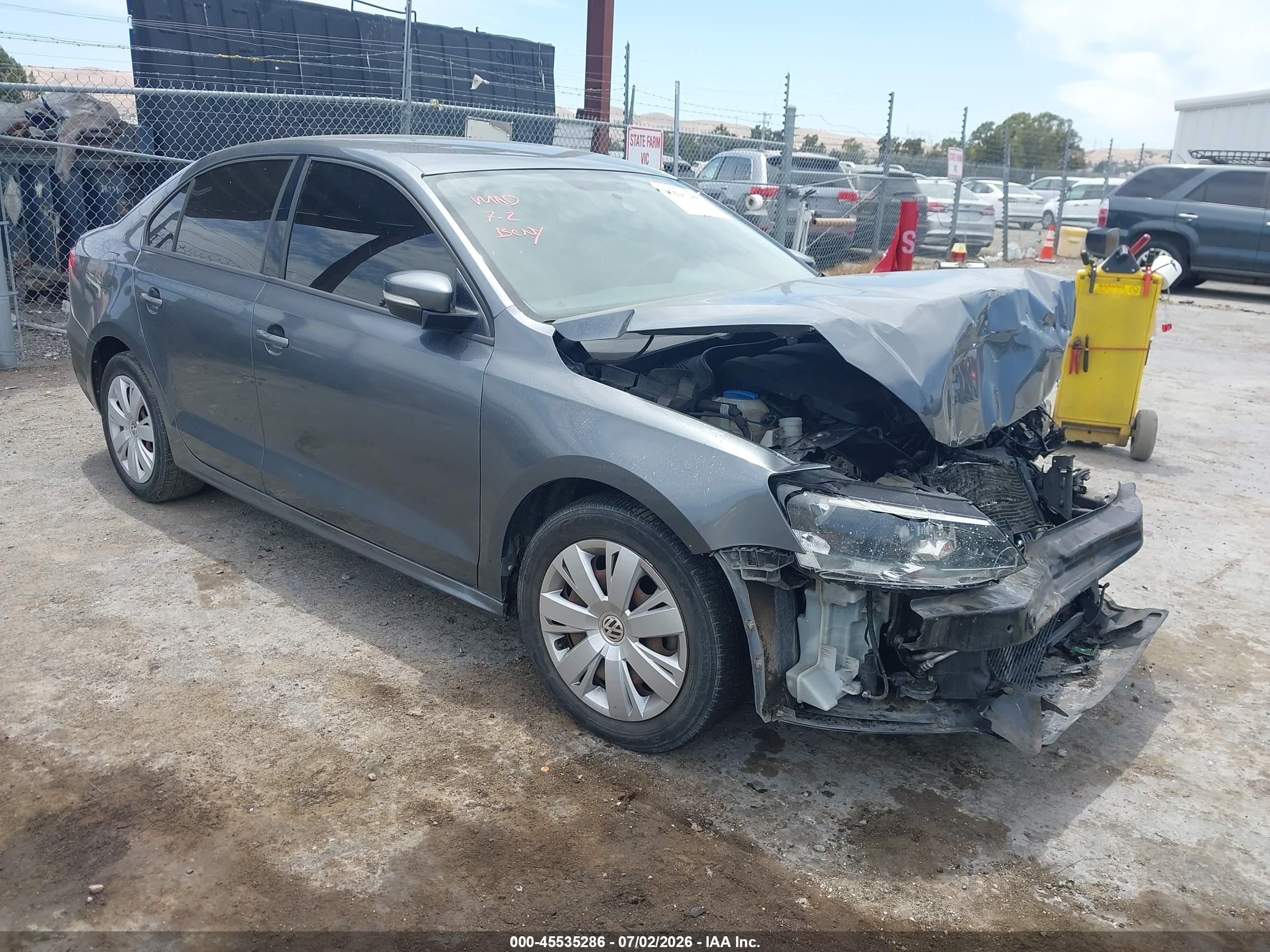 2012 Volkswagen Jetta 2.5l Se Серый vin: 3VWBP7AJ4CM003759