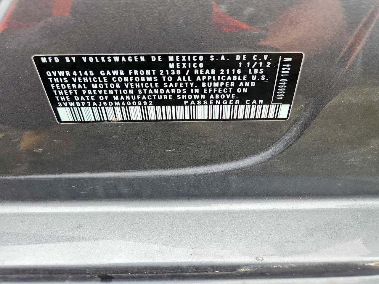 2013 Volkswagen Jetta Gray vin: 3VWBP7AJ6DM400892