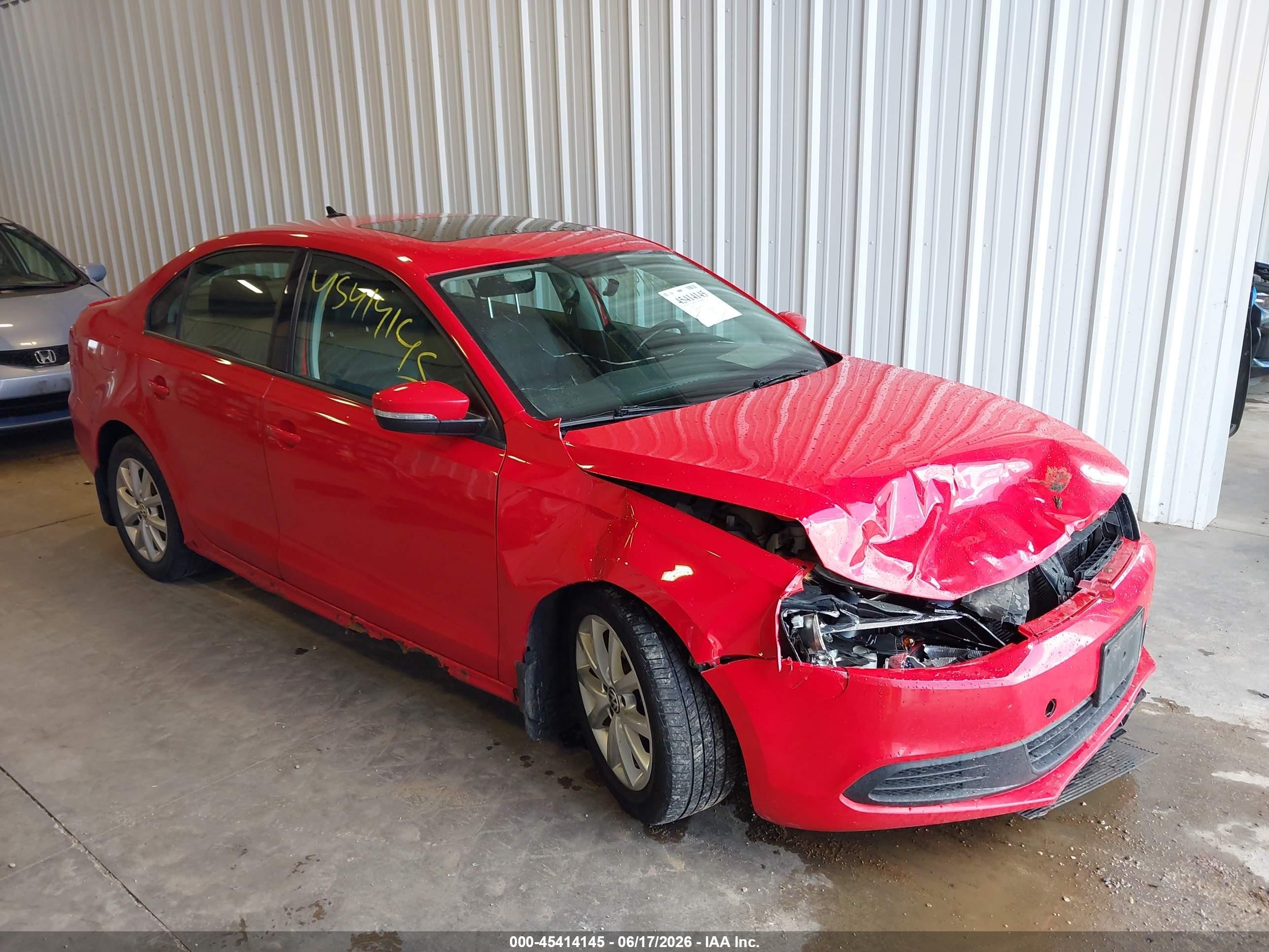 2012 Volkswagen Jetta 2.5l Se Red vin: 3VWBP7AJXCM322213