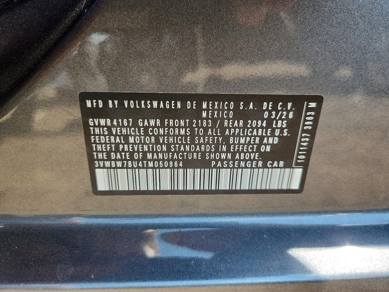 2026 Volkswagen Jetta Sport Gray vin: 3VWBW7BU4TM050964