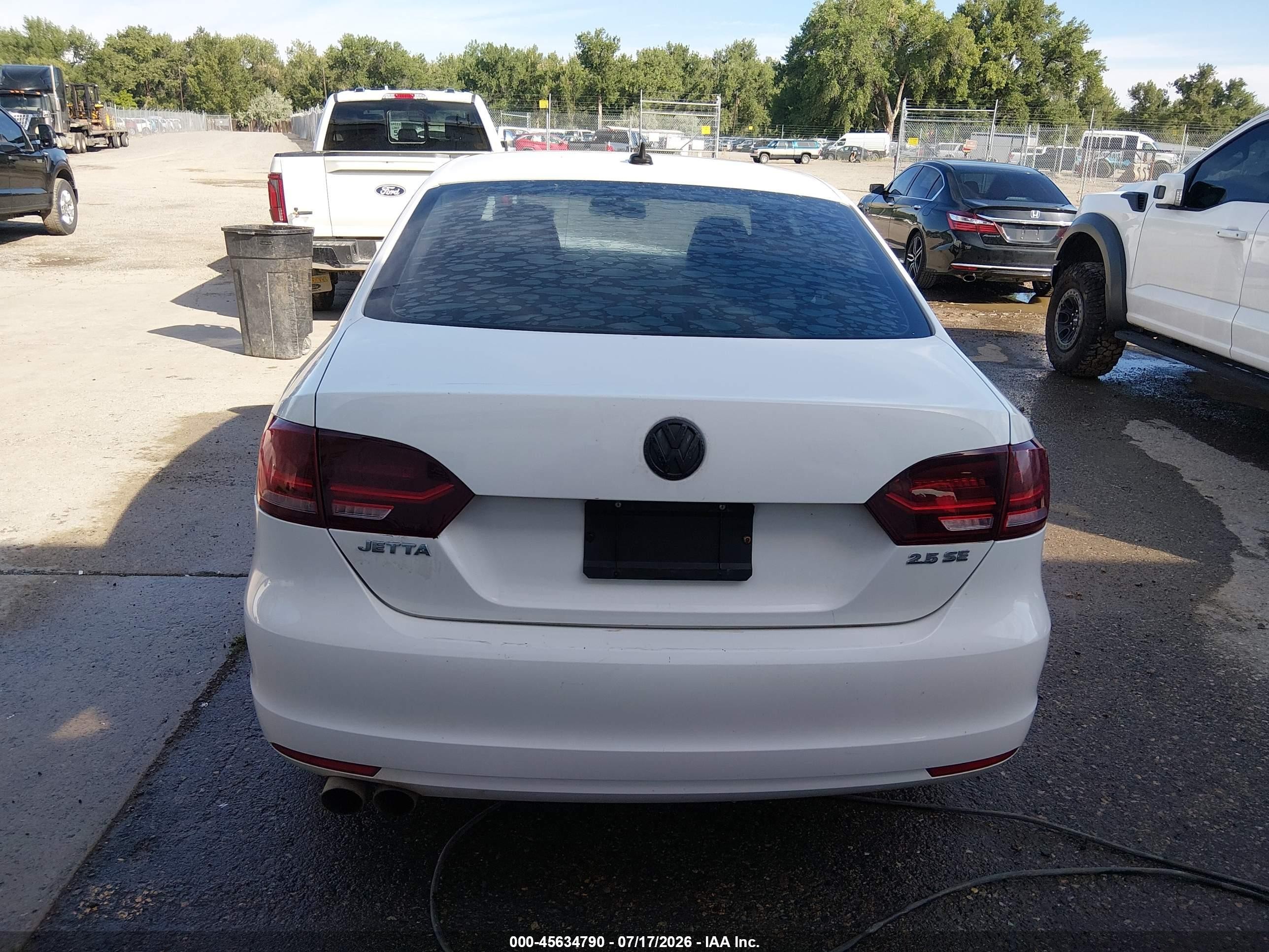 2012 Volkswagen Jetta 2.5l Se White vin: 3VWBX7AJ0CM306280