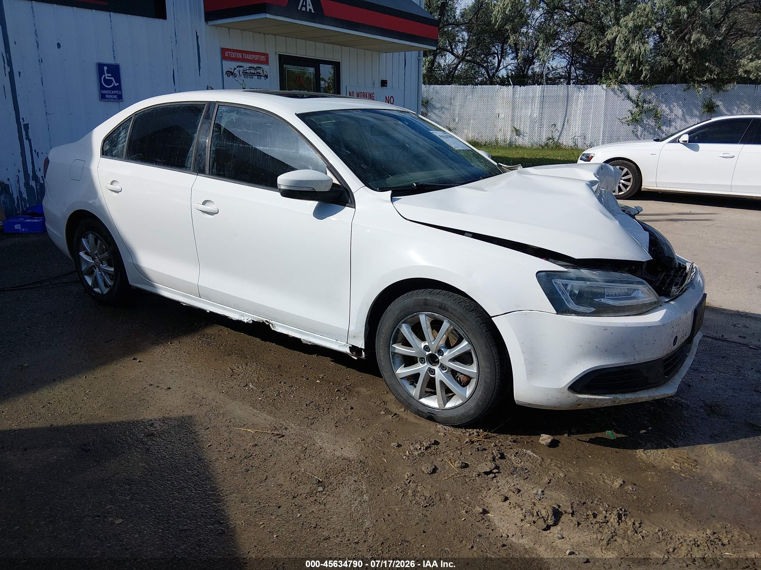 2012 Volkswagen Jetta 2.5l Se White vin: 3VWBX7AJ0CM306280