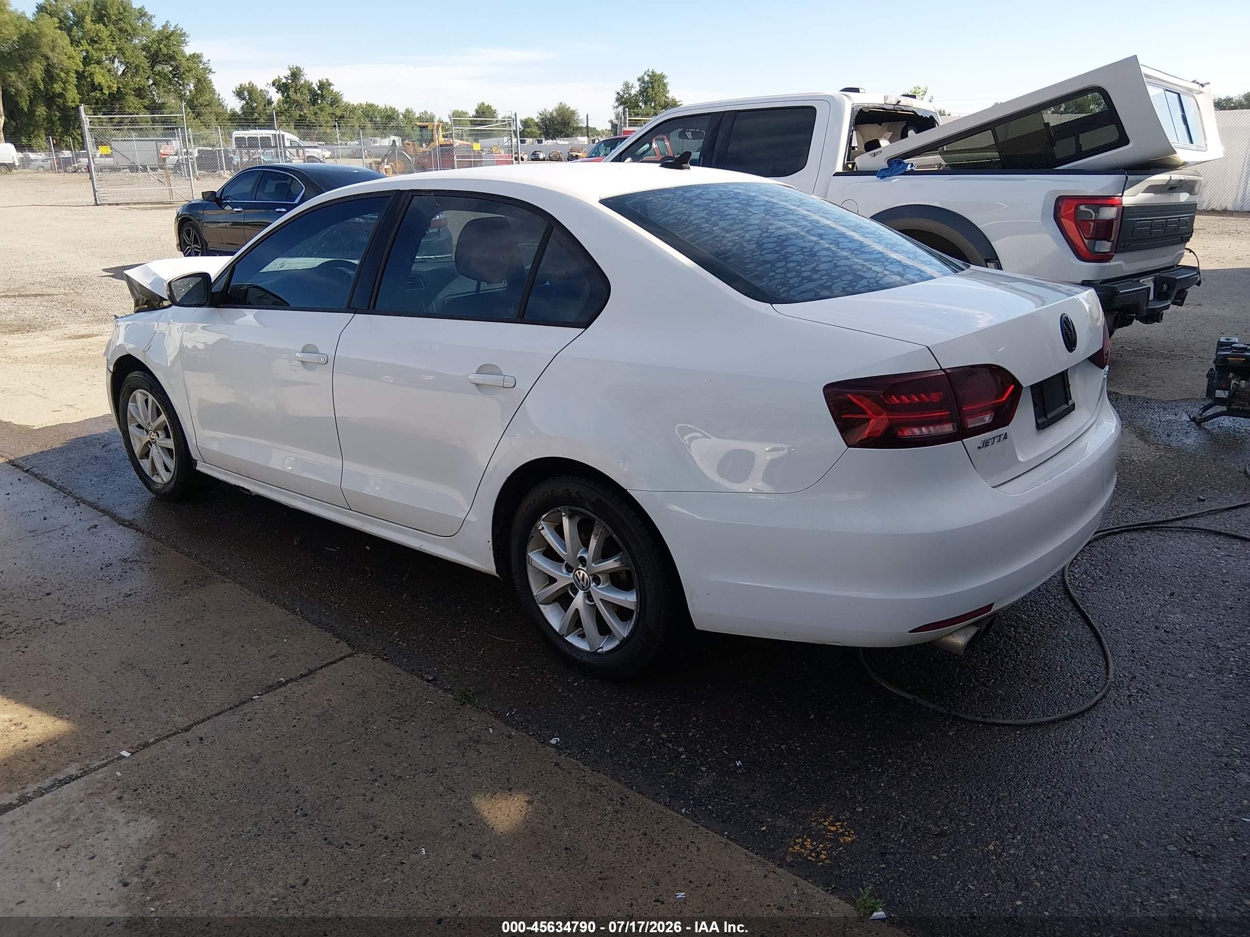 2012 Volkswagen Jetta 2.5l Se White vin: 3VWBX7AJ0CM306280