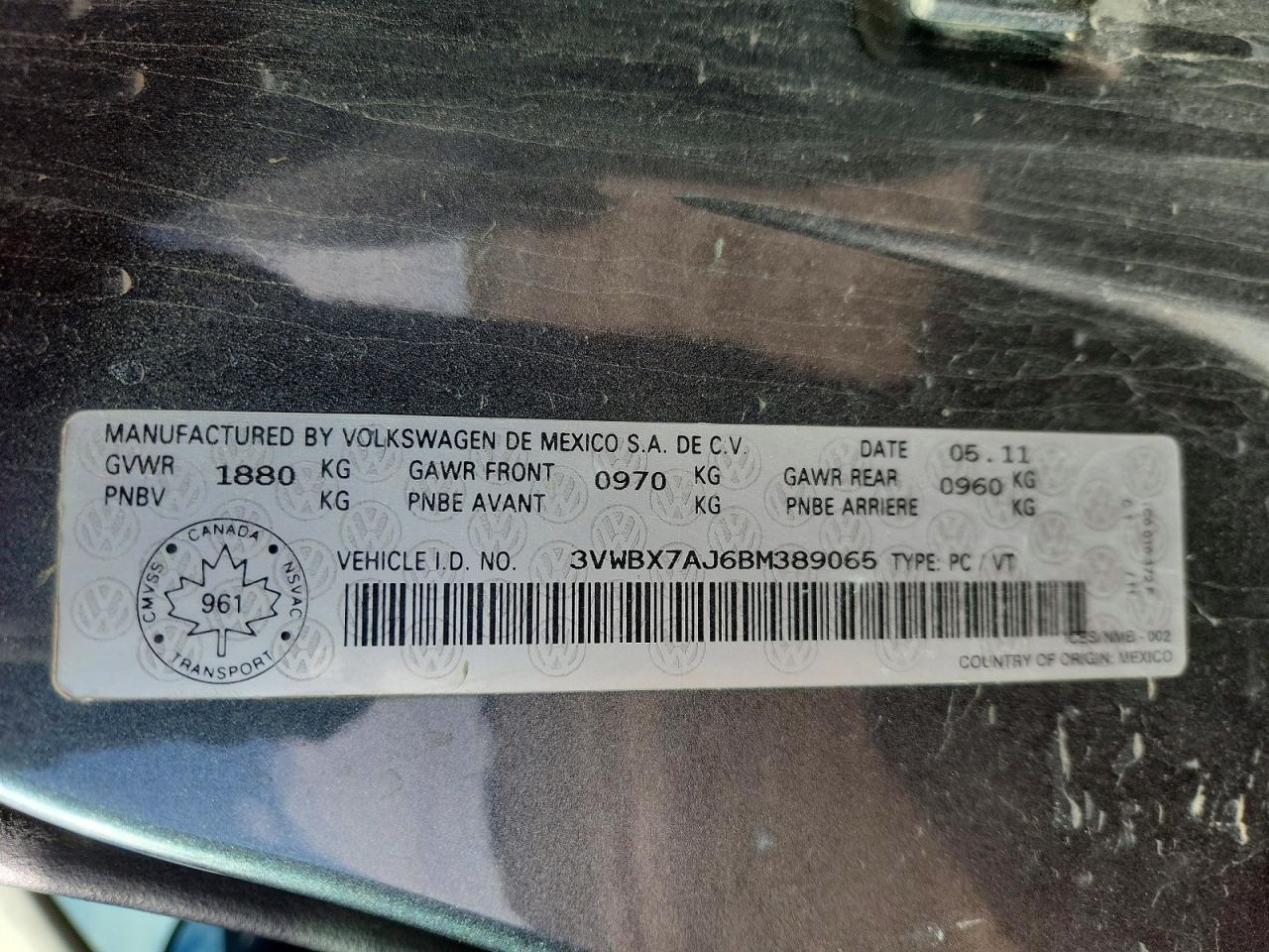 2011 Volkswagen Jetta Se Gray vin: 3VWBX7AJ6BM389065