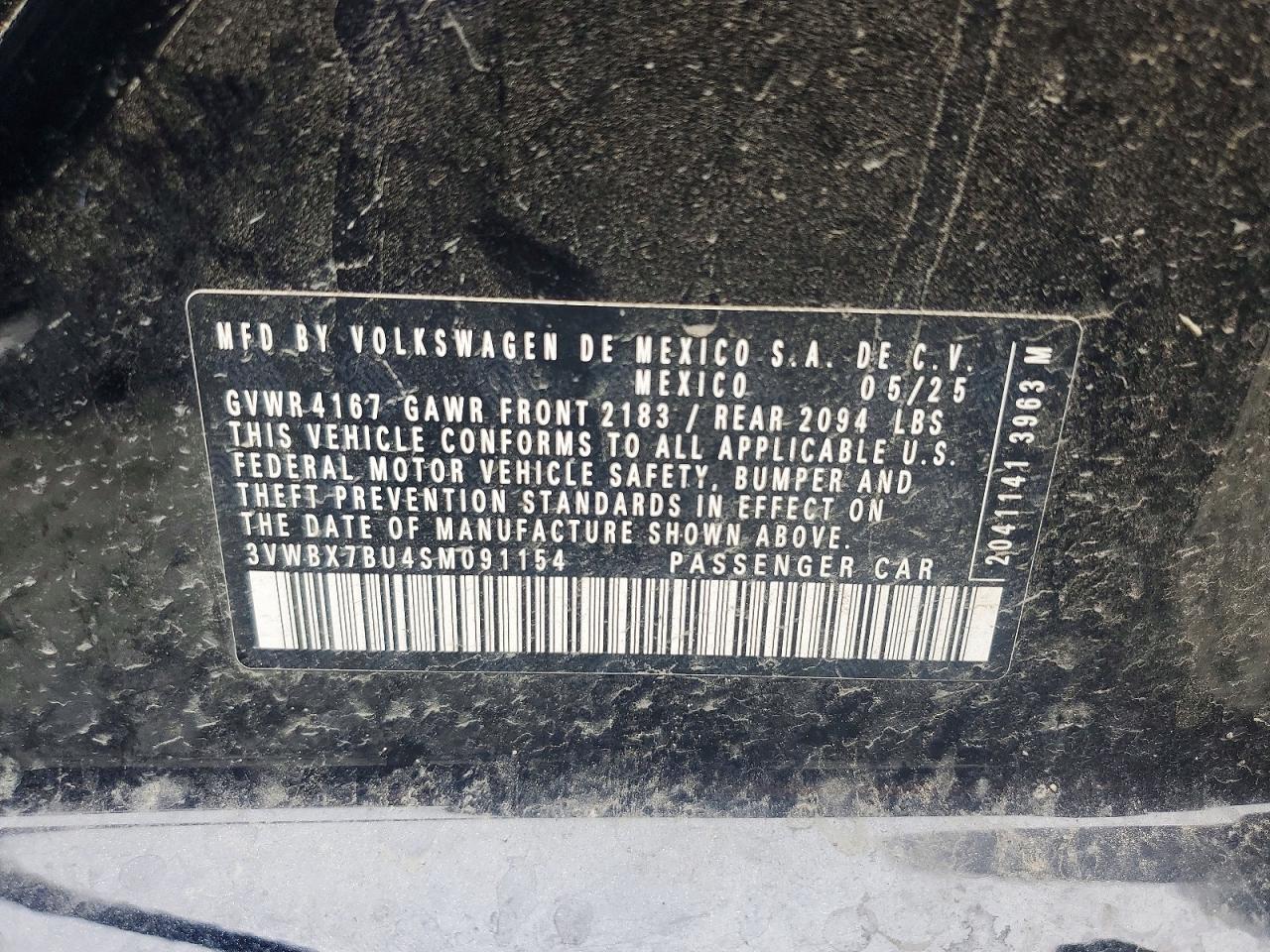2025 Volkswagen Jetta Sport Black vin: 3VWBX7BU4SM091154