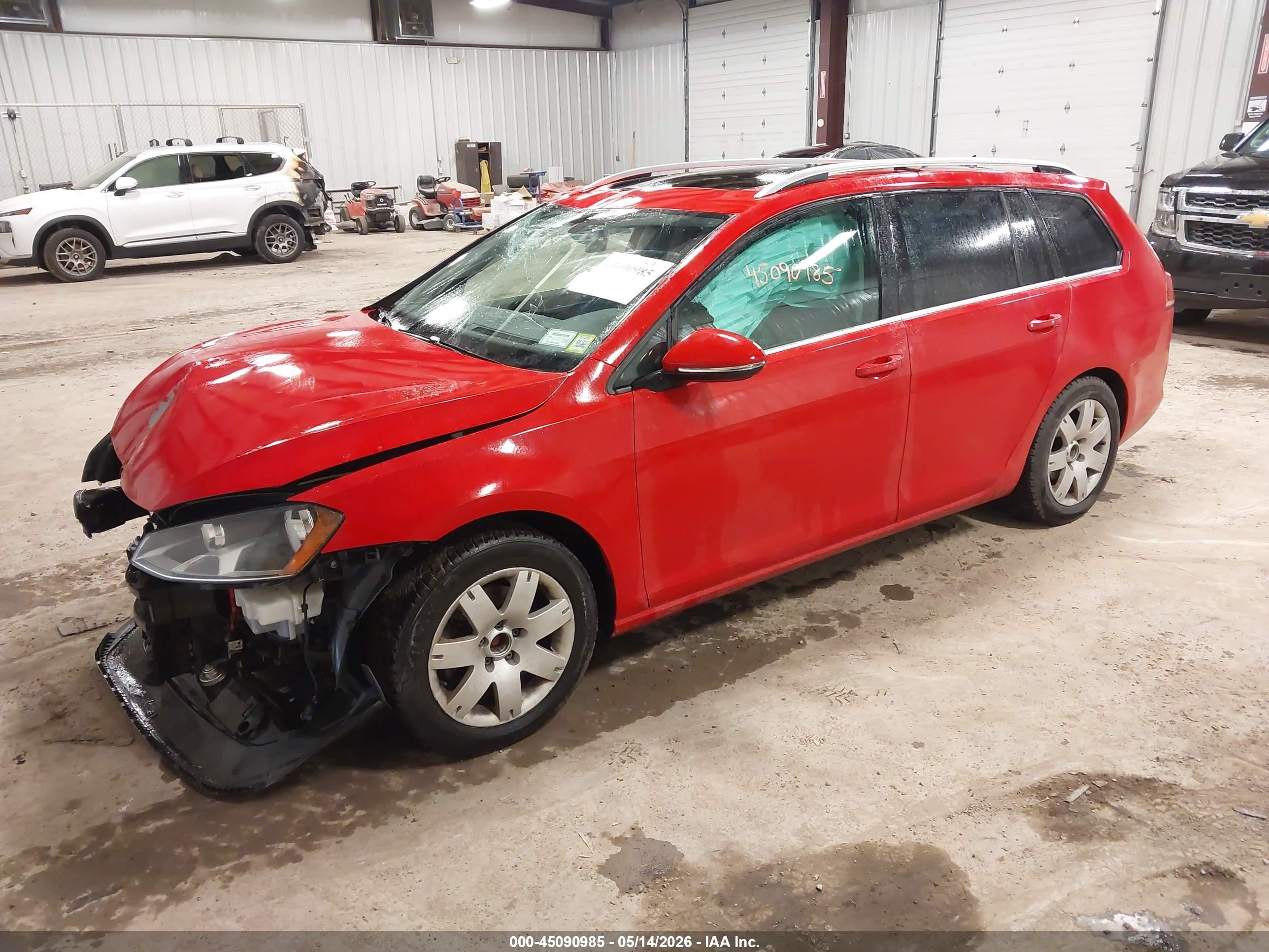 2015 Volkswagen Golf Sportwagen Tsi Sel 4-door Red vin: 3VWC17AU5FM503868