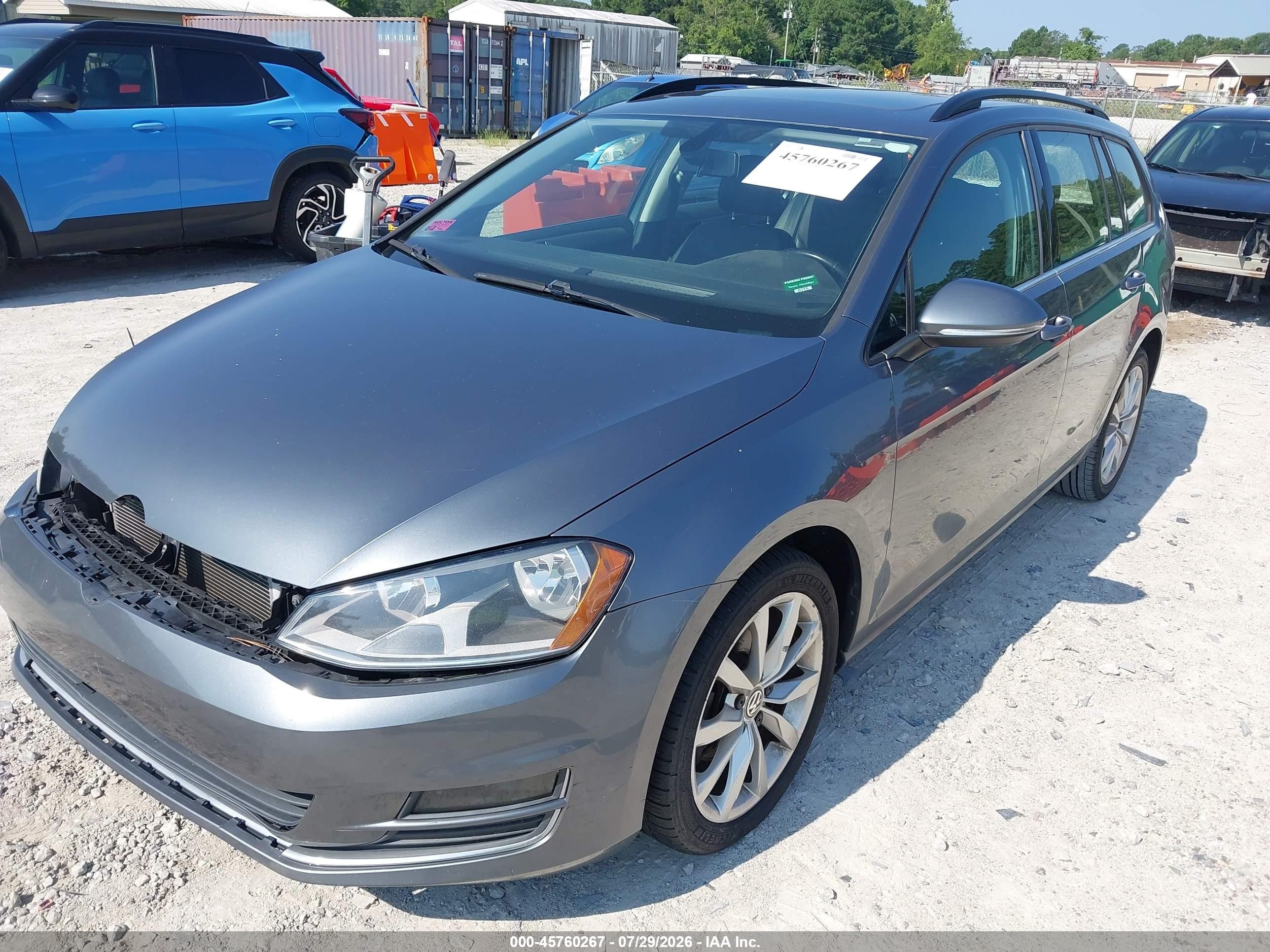 2015 Volkswagen Golf Sportwagen Tsi Se 4-door Серый vin: 3VWC17AU9FM513819