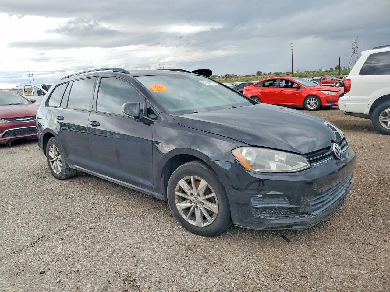 2015 Volkswagen Golf Sportwagen S Black vin: 3VWC17AUXFM501162