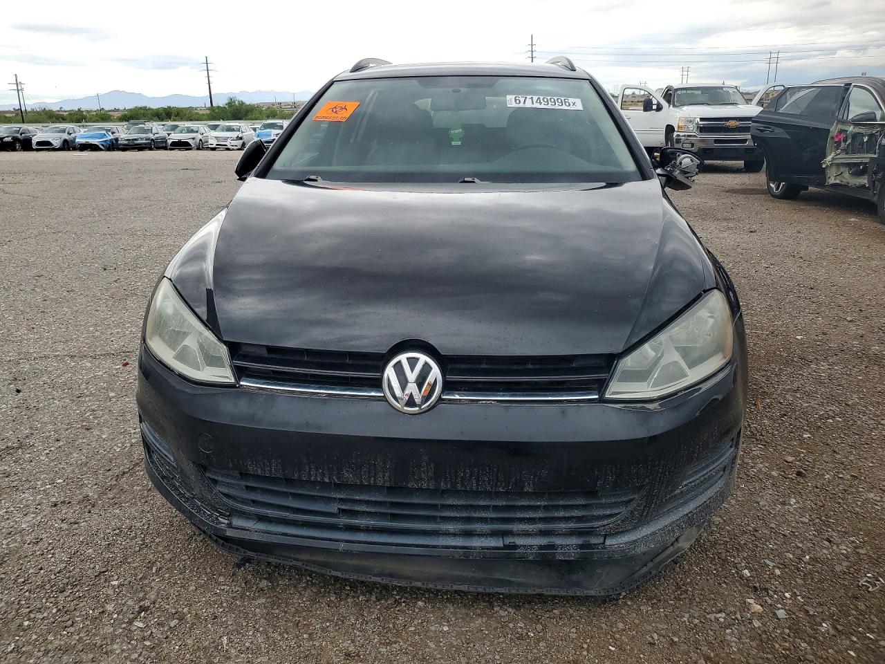 2015 Volkswagen Golf Sportwagen S Black vin: 3VWC17AUXFM501162
