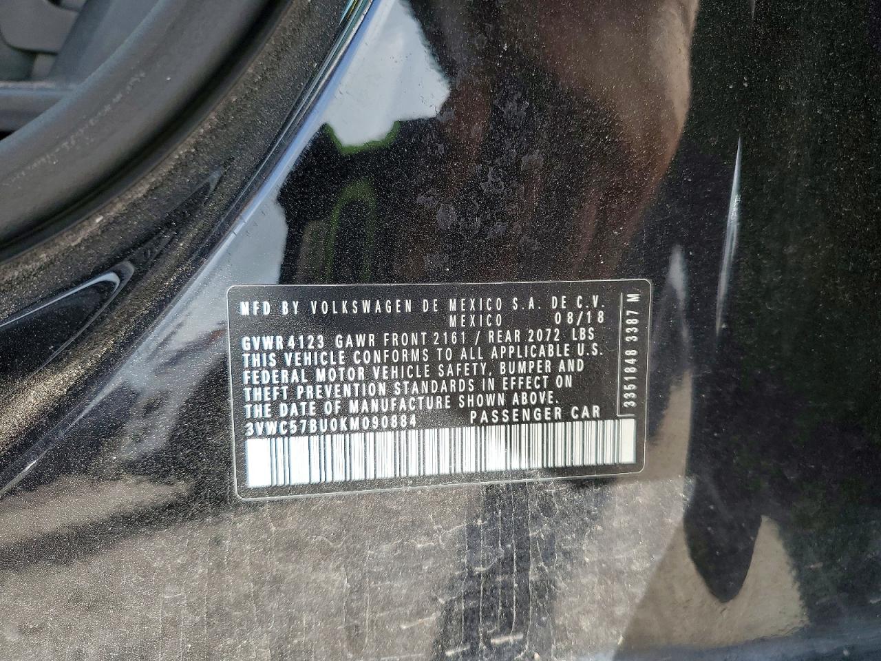 2019 Volkswagen Jetta S Black vin: 3VWC57BU0KM090884