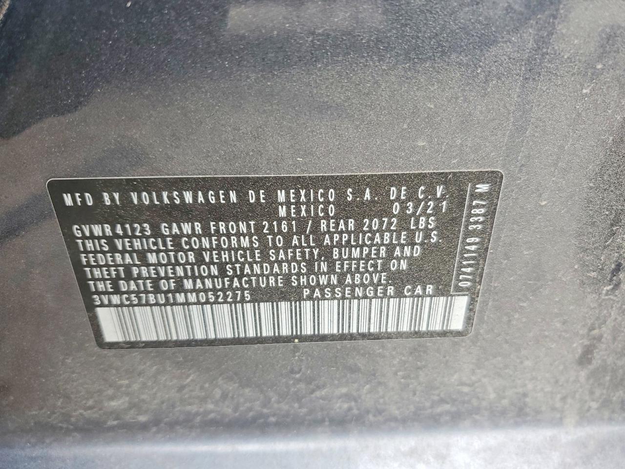2021 Volkswagen Jetta S Charcoal vin: 3VWC57BU1MM052275