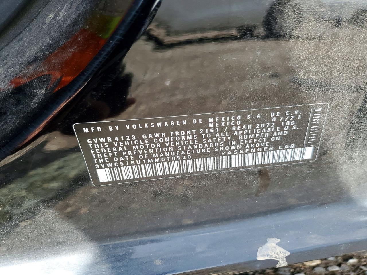 2021 Volkswagen Jetta S Black vin: 3VWC57BU1MM070520