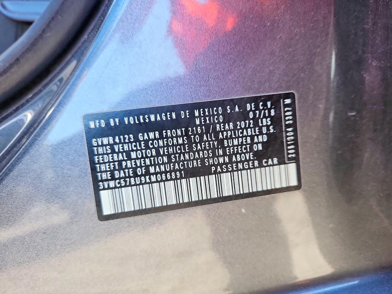 2019 Volkswagen Jetta S Gray vin: 3VWC57BU9KM066891