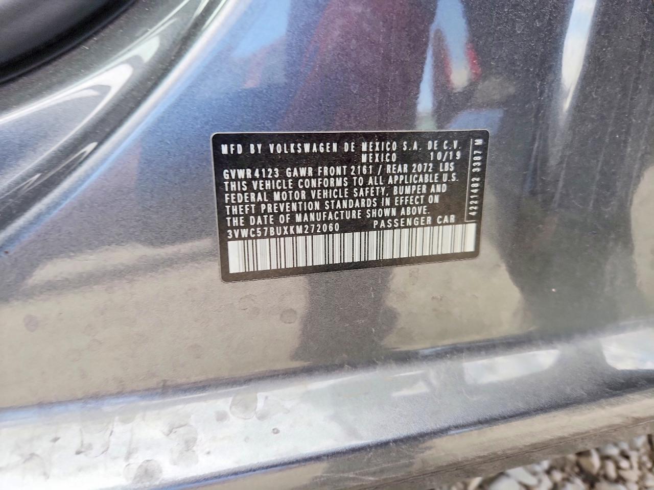 2019 Volkswagen Jetta S Gray vin: 3VWC57BUXKM272060