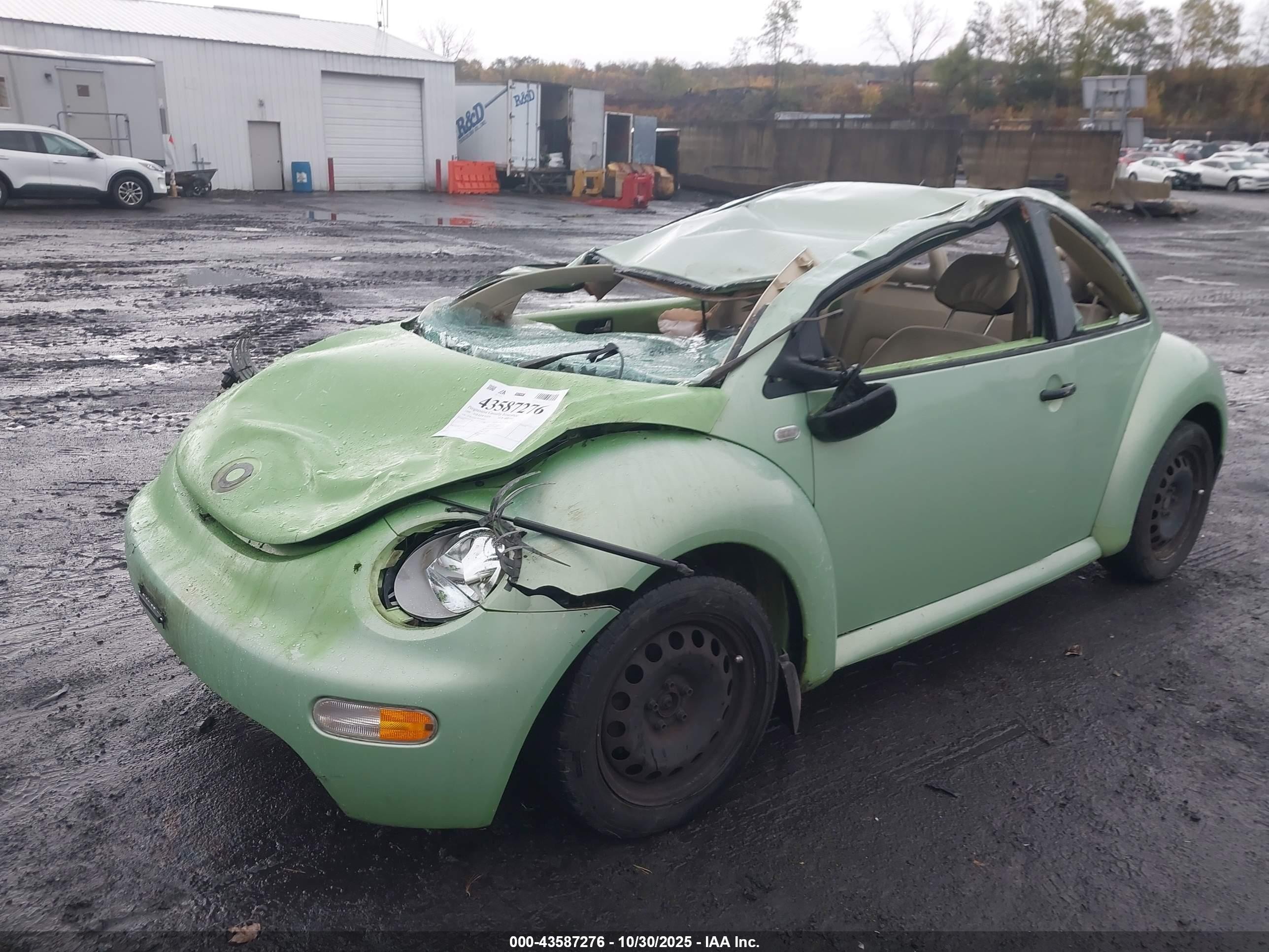 1999 Volkswagen New Beetle Gls Green vin: 3VWCA21C7XM422916
