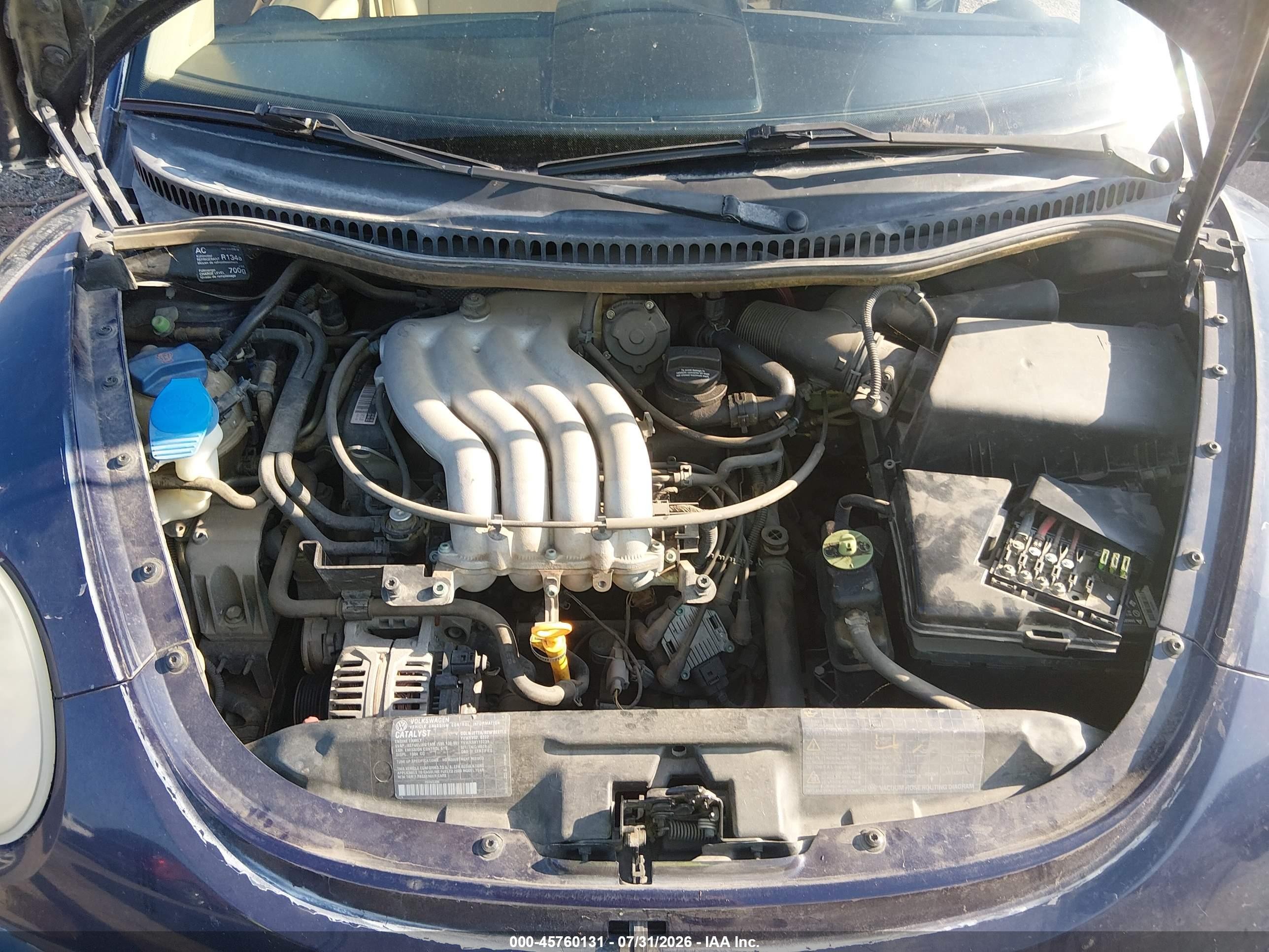 2000 Volkswagen New Beetle Gls Blue vin: 3VWCA21C7YM410296