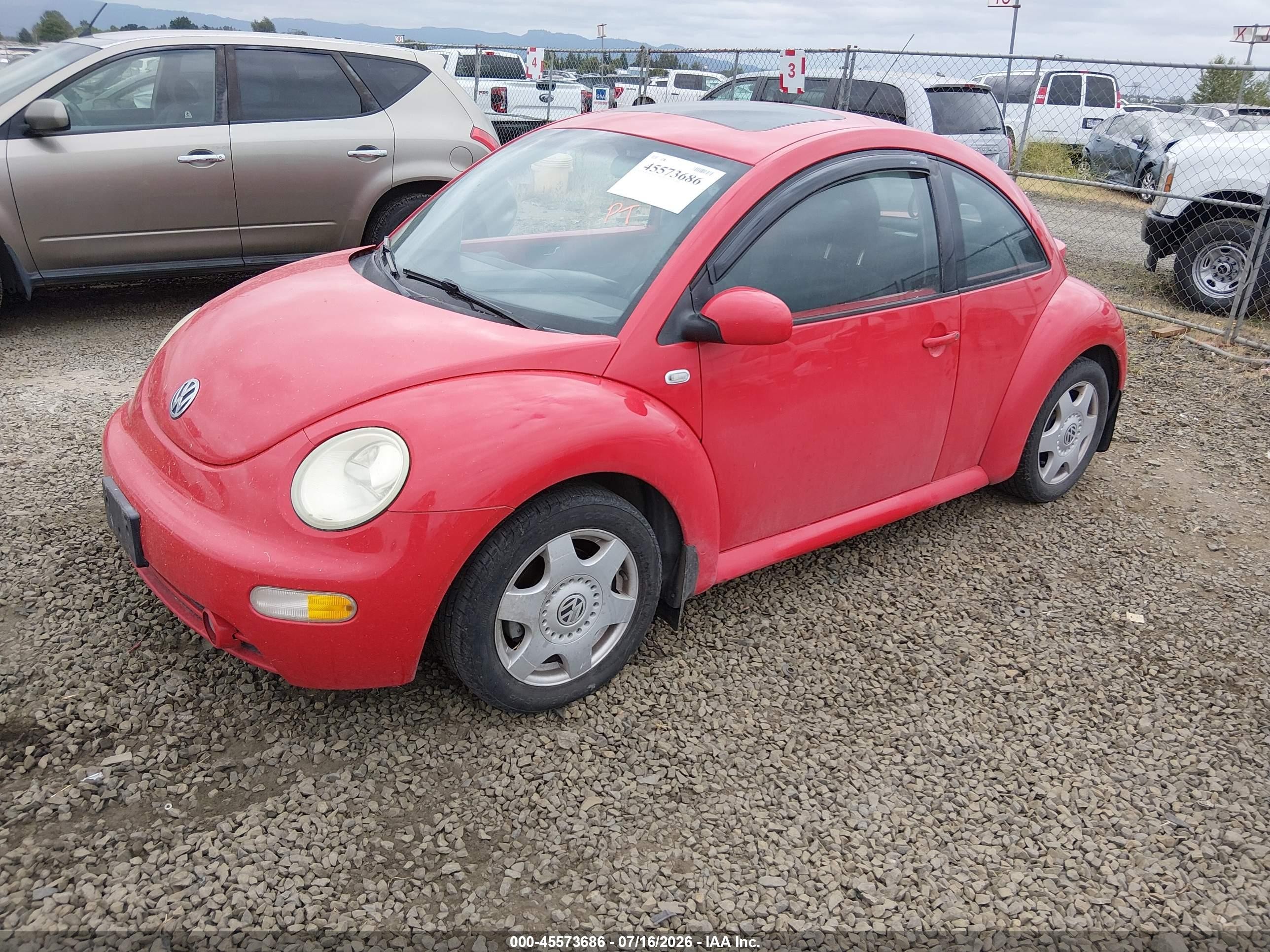 2001 Volkswagen New Beetle Gls Red vin: 3VWCB21C31M452757