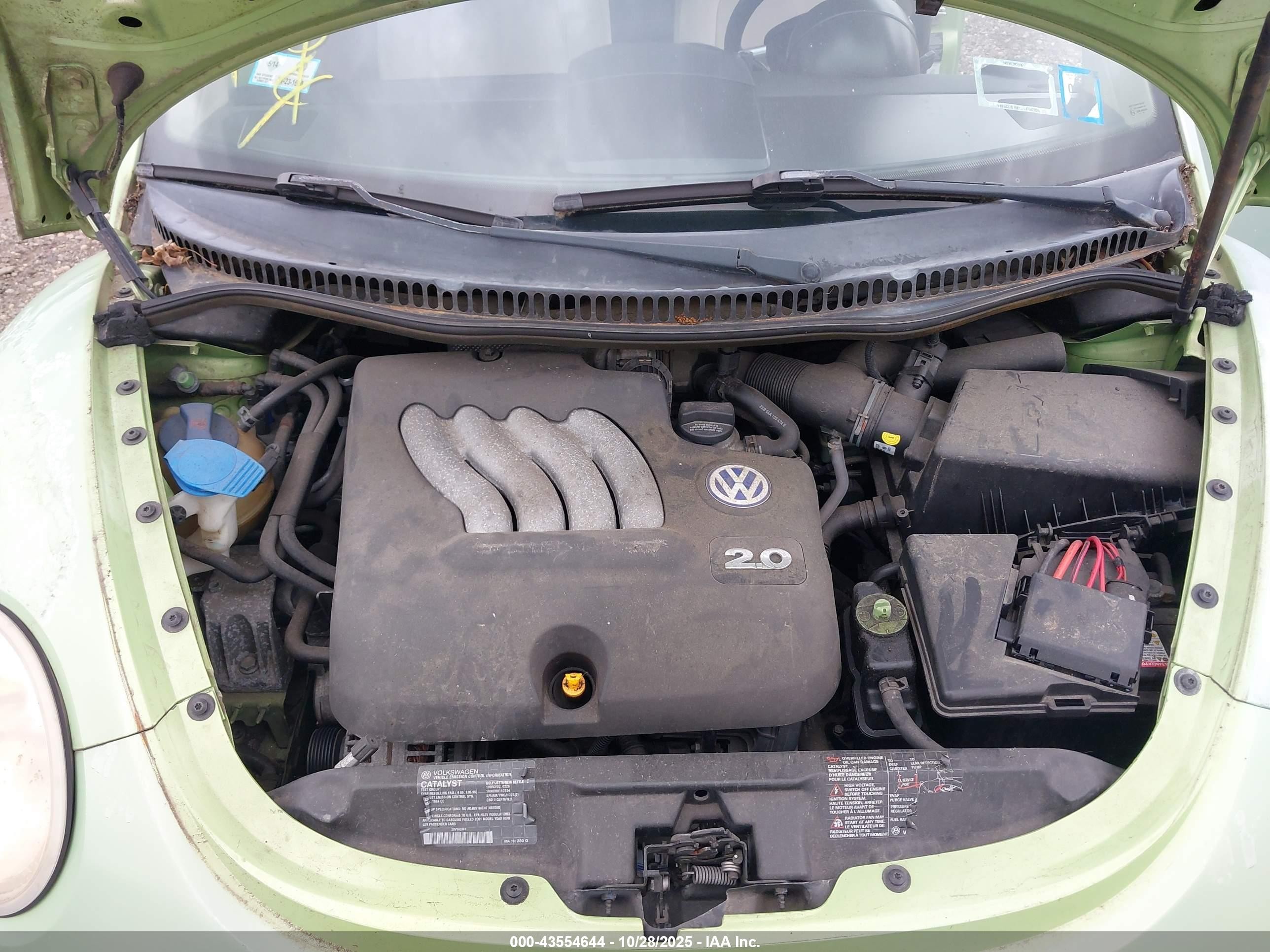 2001 Volkswagen New Beetle Gls Green vin: 3VWCB21C61M471612