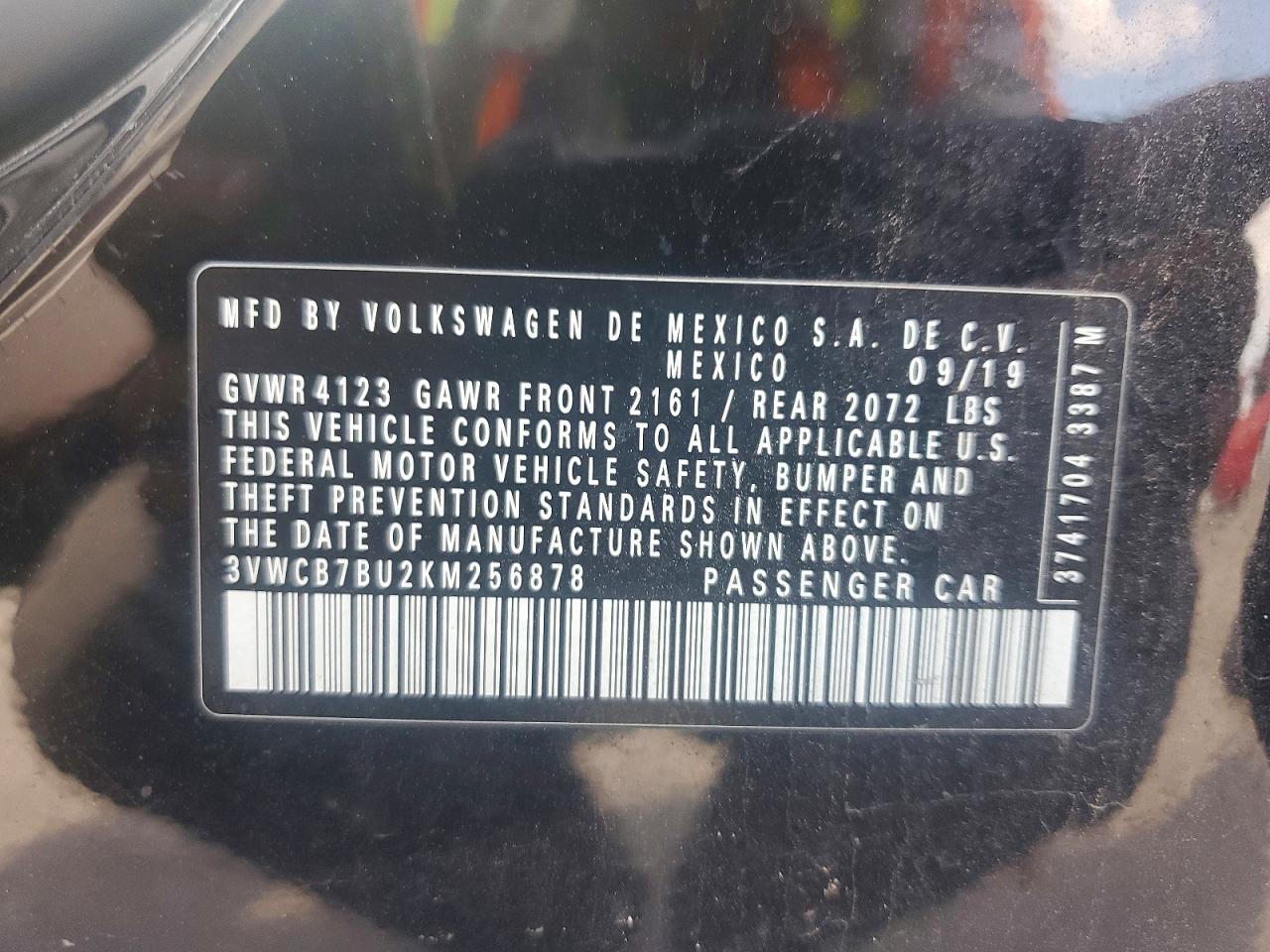 2019 Volkswagen Jetta S Черный vin: 3VWCB7BU2KM256878
