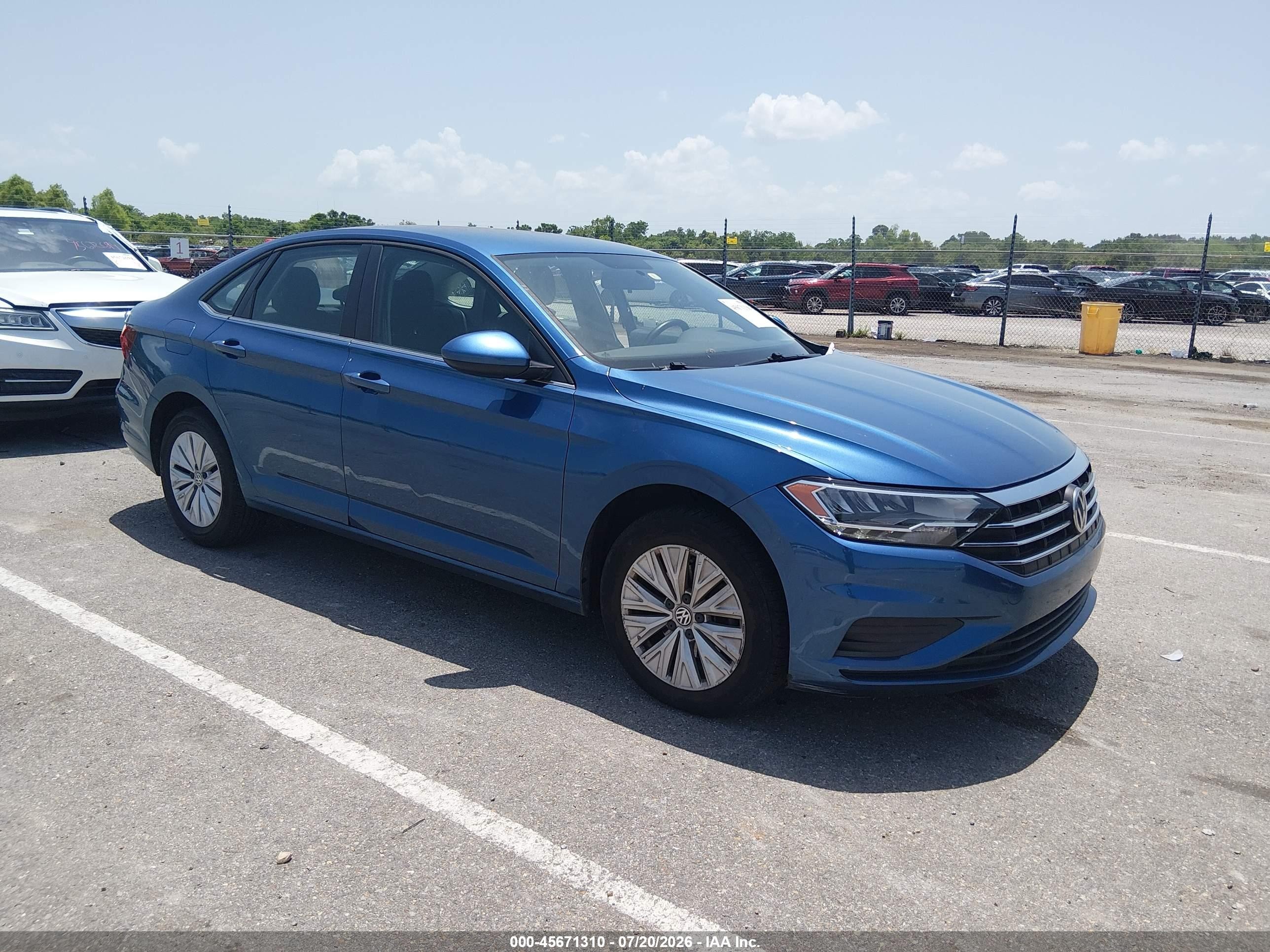 2019 Volkswagen Jetta 1.4t R-line/1.4t S/1.4t Se Blue vin: 3VWCB7BU7KM226002