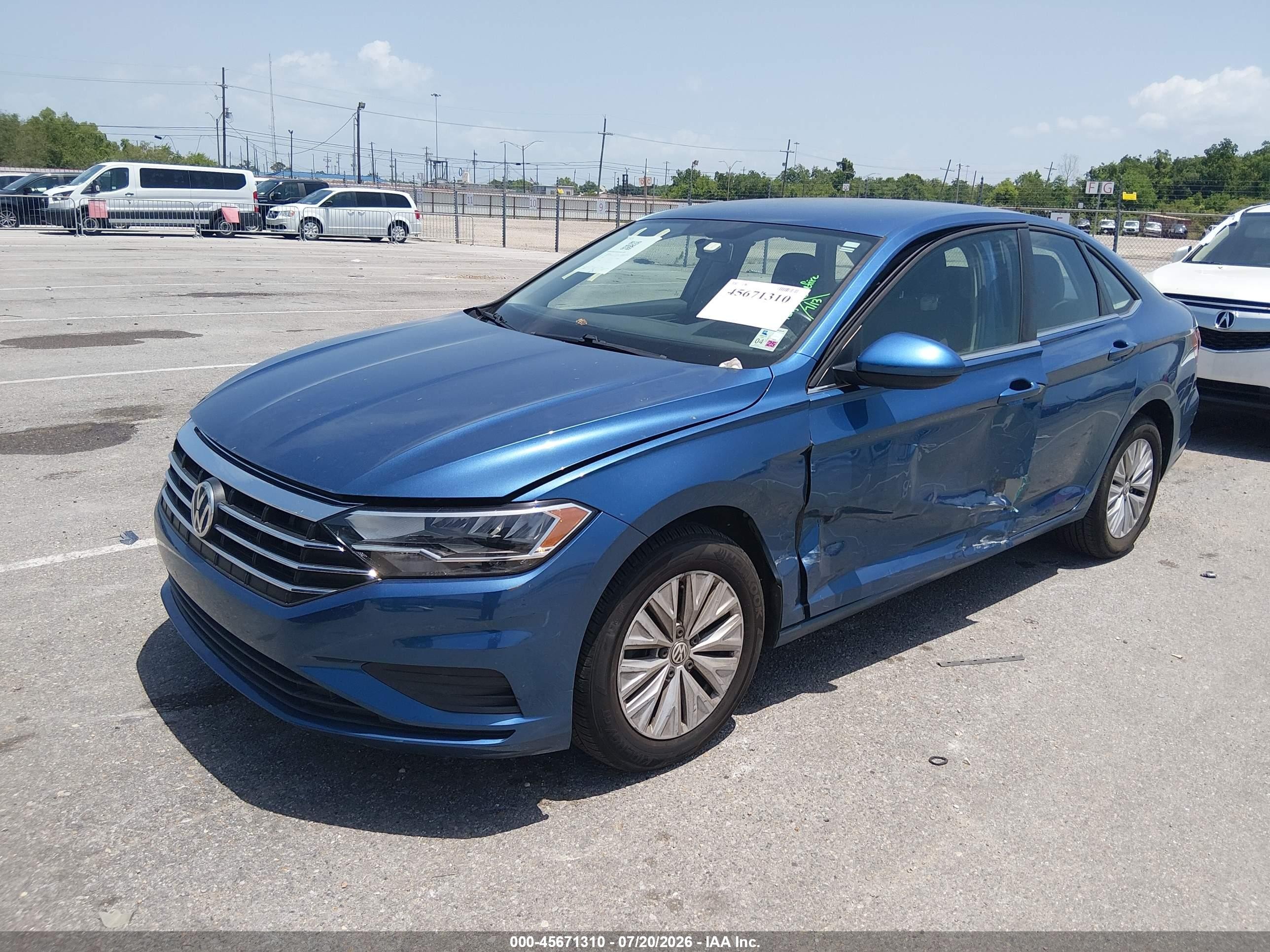 2019 Volkswagen Jetta 1.4t R-line/1.4t S/1.4t Se Blue vin: 3VWCB7BU7KM226002