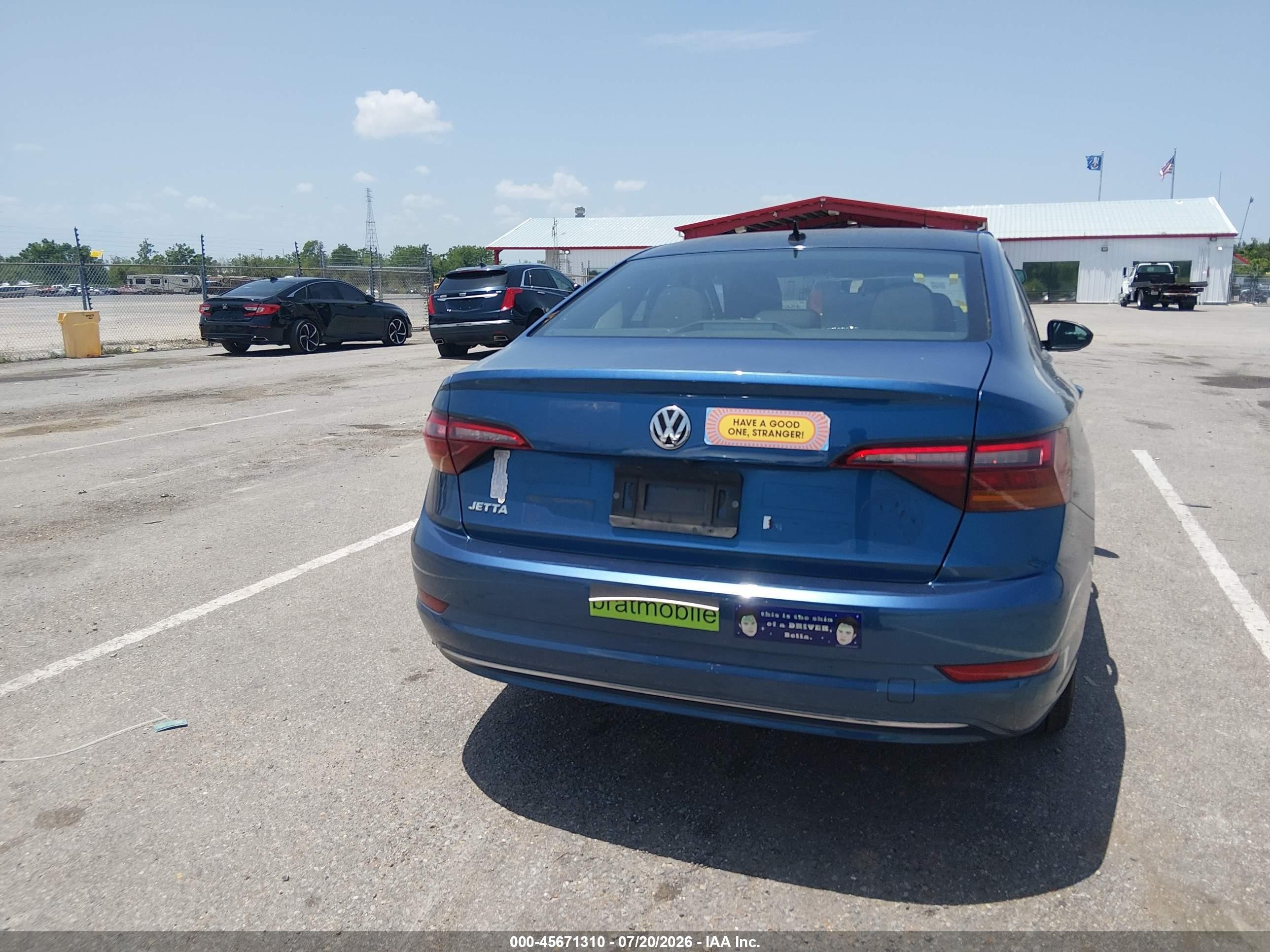 2019 Volkswagen Jetta 1.4t R-line/1.4t S/1.4t Se Blue vin: 3VWCB7BU7KM226002