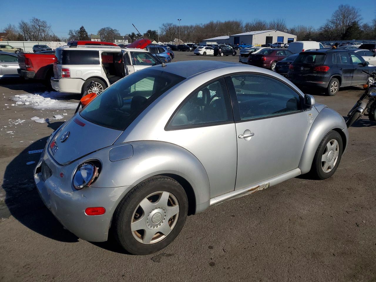 1999 Volkswagen New Beetle Gls Silver vin: 3VWCC21C6XM454931