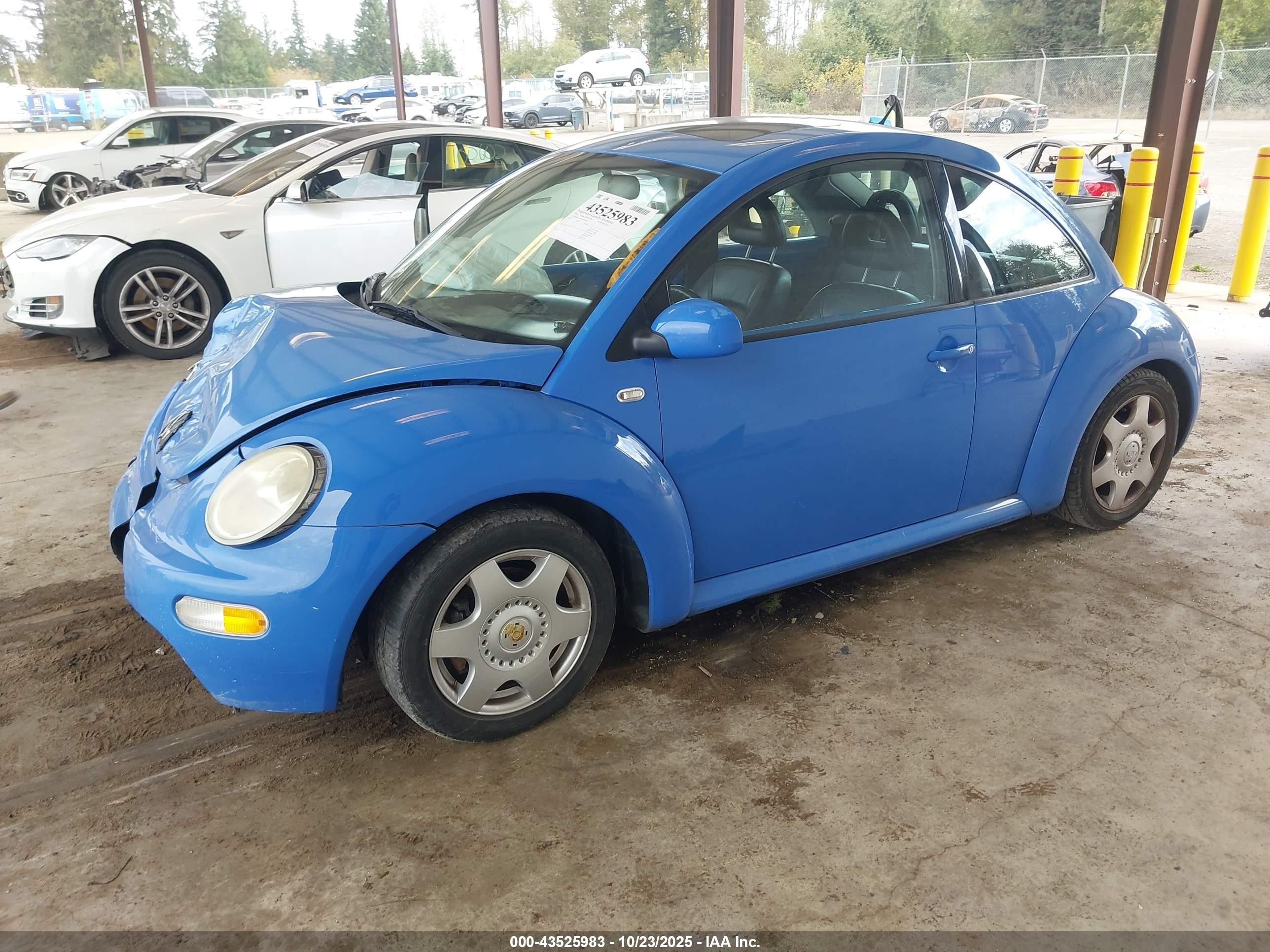 2001 Volkswagen New Beetle Gls 1.8l Turbo Blue vin: 3VWCC21C81M416849