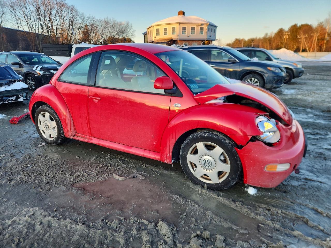 1999 Volkswagen New Beetle Gls Red vin: 3VWCC21C8XM430937