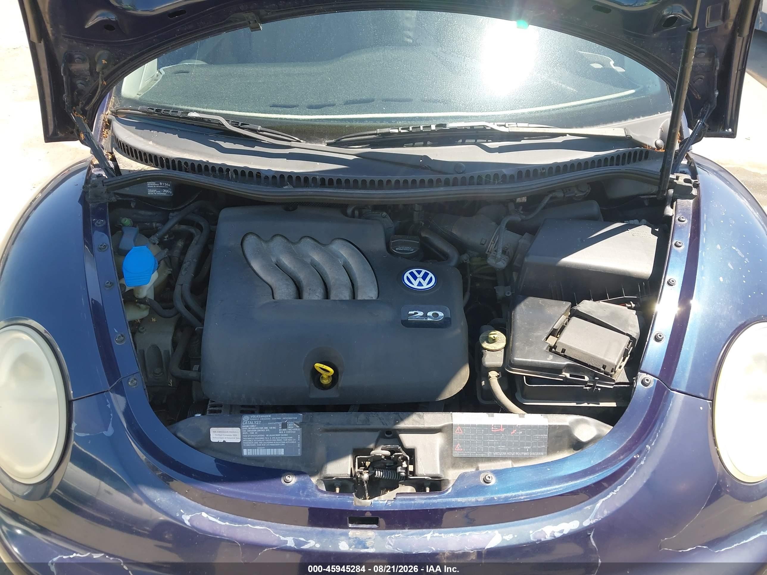 2000 Volkswagen New Beetle Gls Blue vin: 3VWCC21C8YM417963