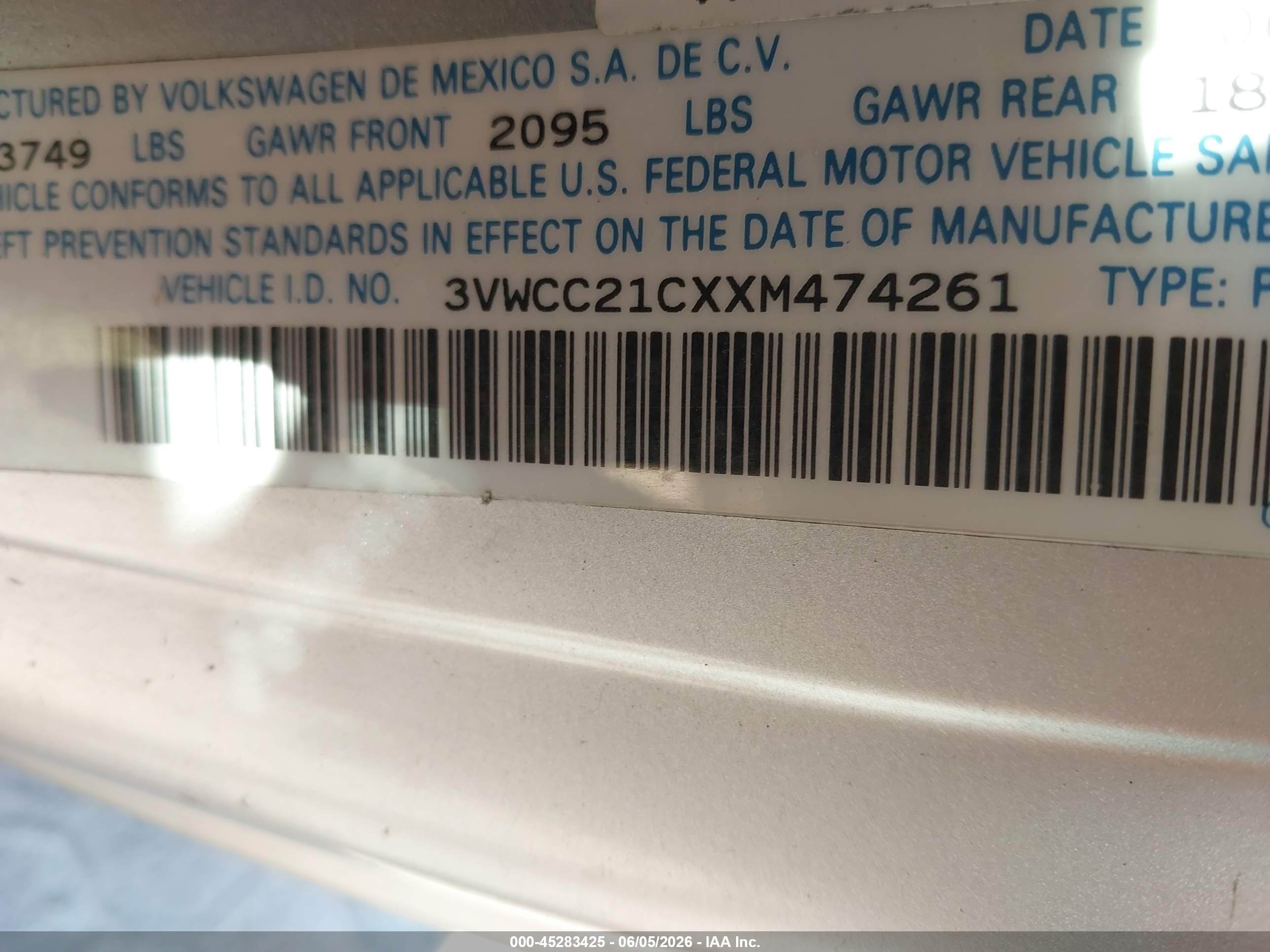 1999 Volkswagen New Beetle Gls Silver vin: 3VWCC21CXXM474261