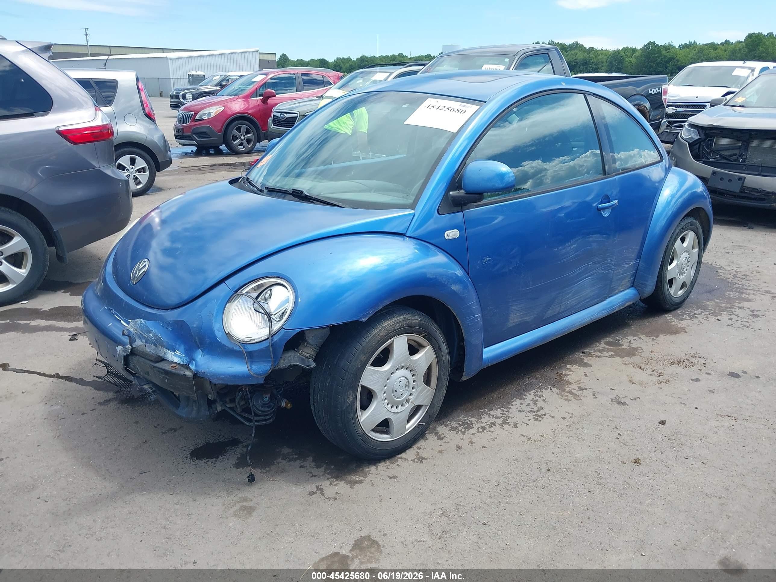 2000 Volkswagen New Beetle Gls Blue vin: 3VWCC21CXYM488257