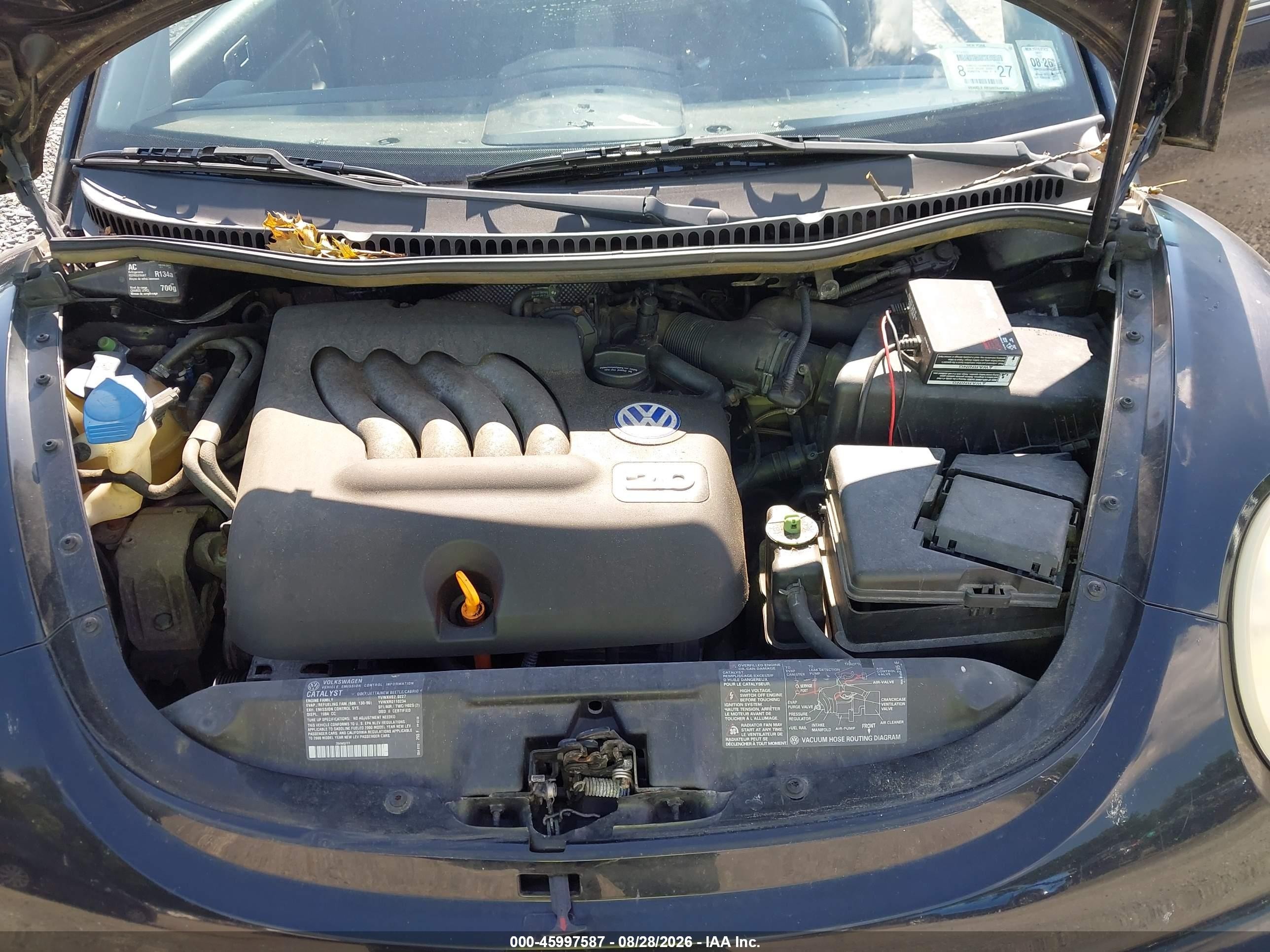 2000 Volkswagen New Beetle Gls Черный vin: 3VWCC21CXYM496343