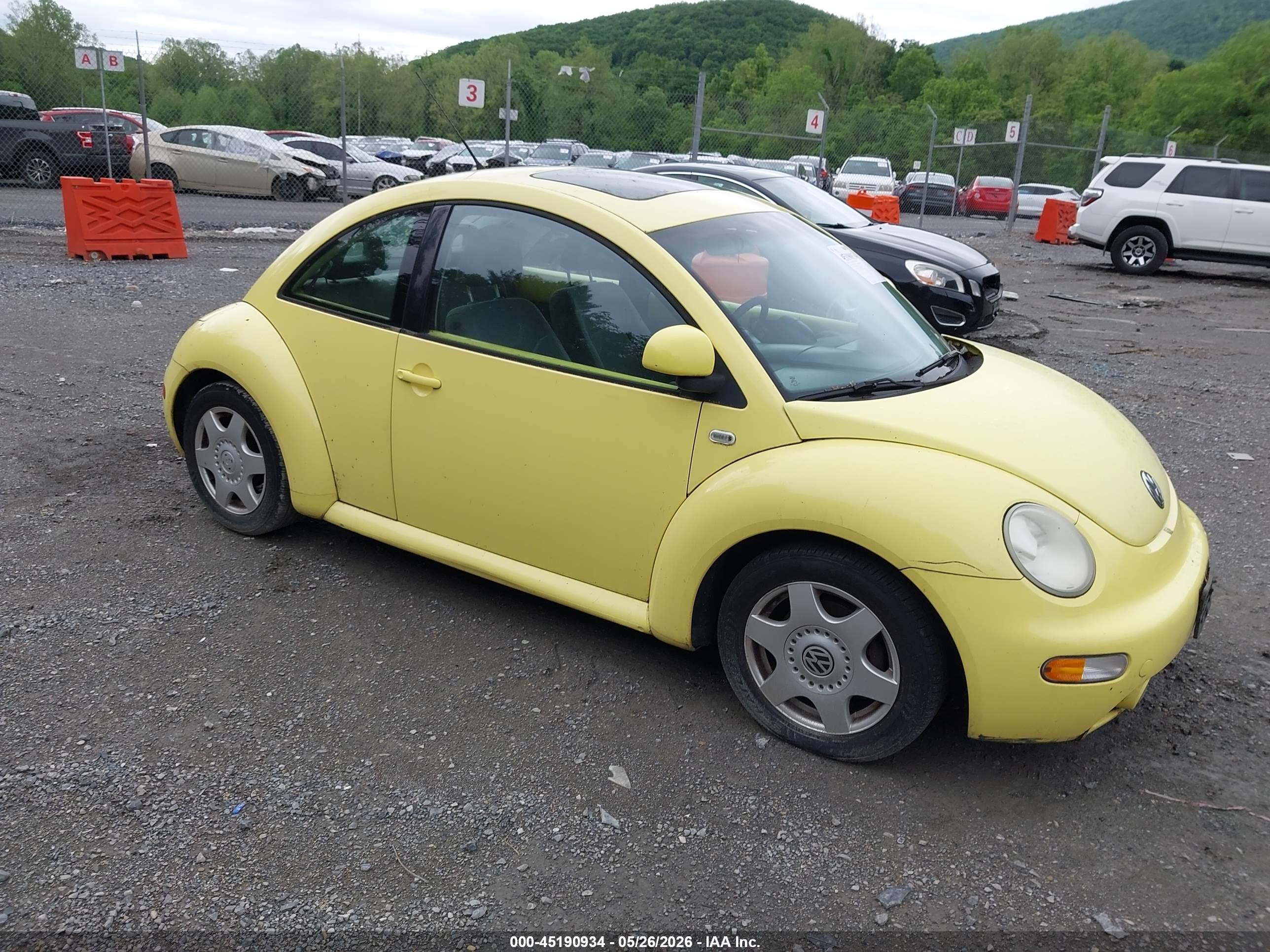 2000 Volkswagen New Beetle Gls 1.8l Turbo Yellow vin: 3VWCD21C1YM464880