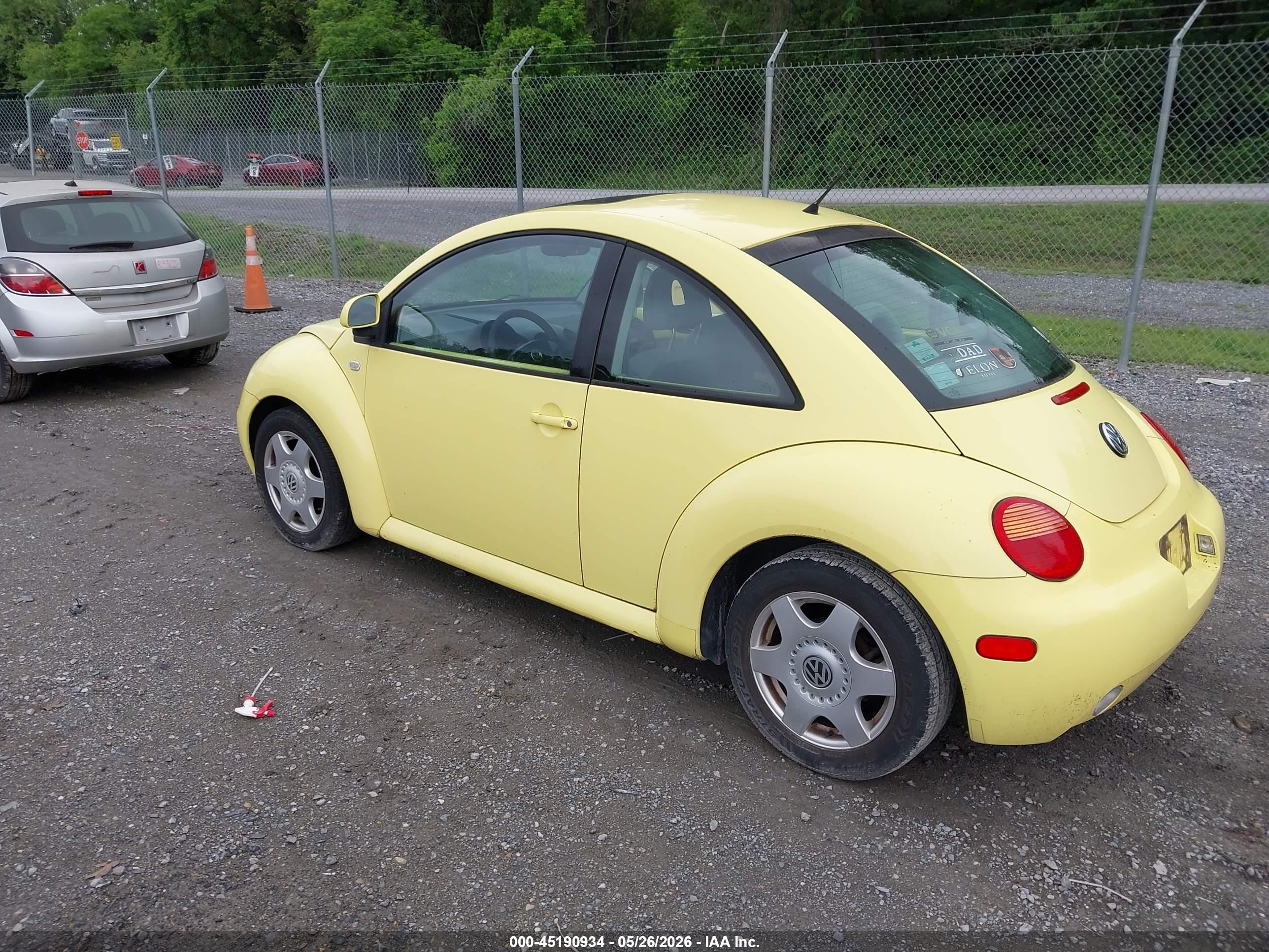 2000 Volkswagen New Beetle Gls 1.8l Turbo Yellow vin: 3VWCD21C1YM464880