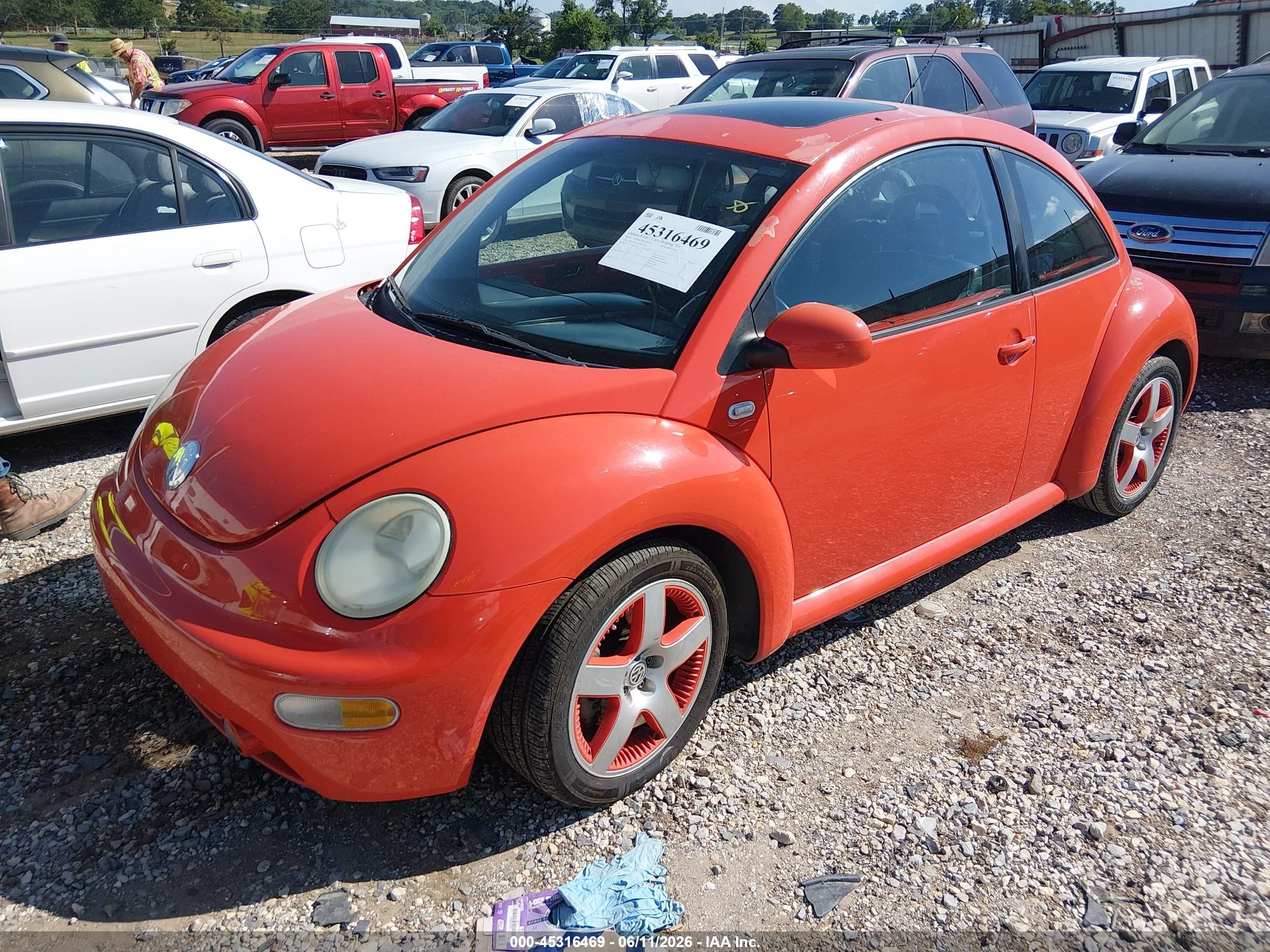 2002 Volkswagen New Beetle Gls 1.8l Turbo Orange vin: 3VWCD21C22M427697