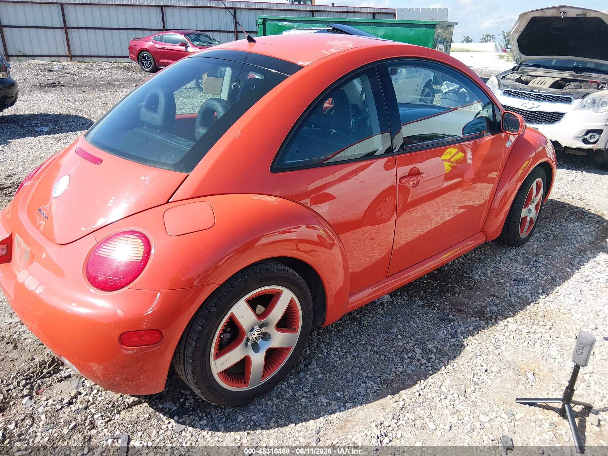 2002 Volkswagen New Beetle Gls 1.8l Turbo Orange vin: 3VWCD21C22M427697