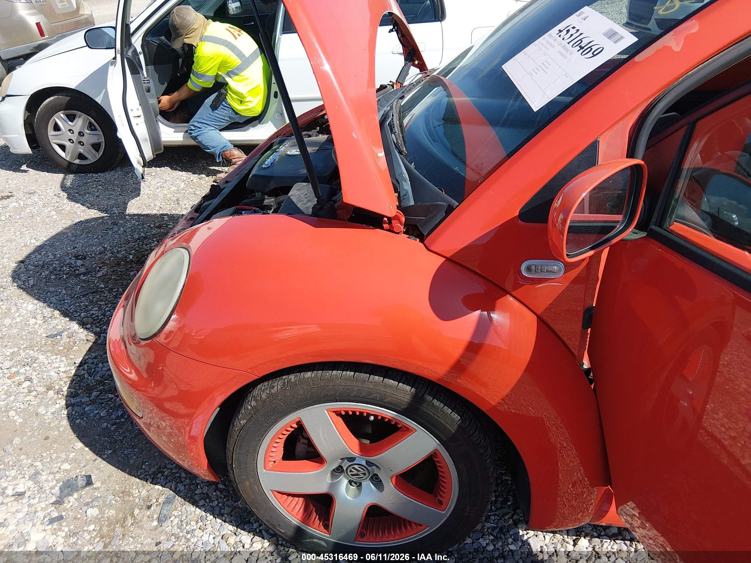 2002 Volkswagen New Beetle Gls 1.8l Turbo Orange vin: 3VWCD21C22M427697