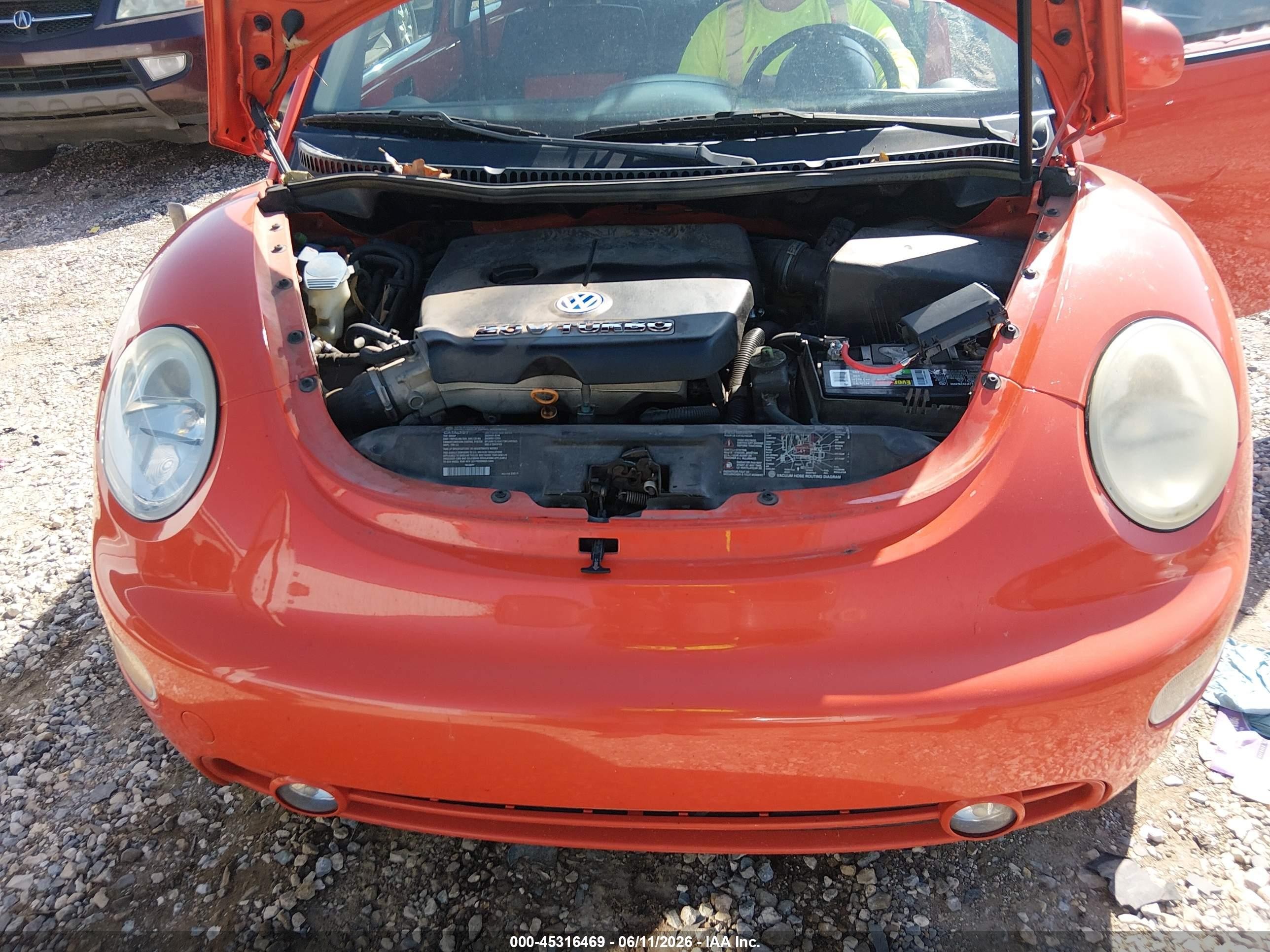 2002 Volkswagen New Beetle Gls 1.8l Turbo Orange vin: 3VWCD21C22M427697