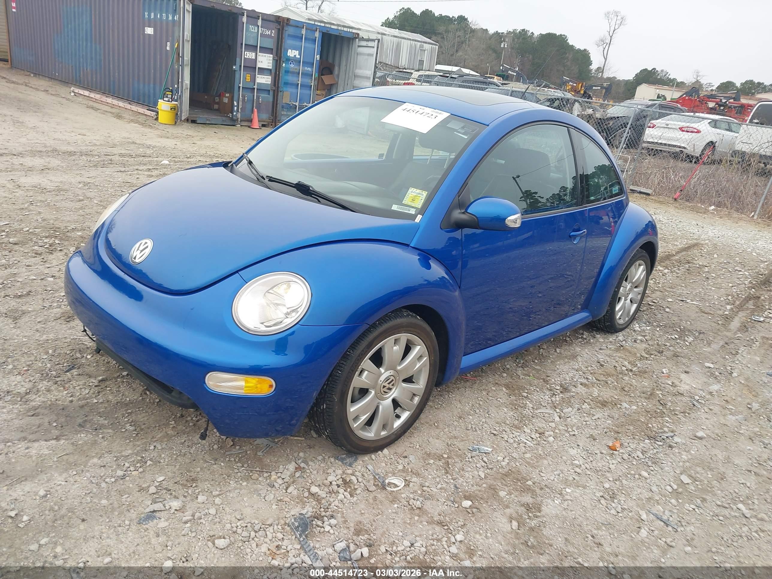 2003 Volkswagen New Beetle Gls 1.8t Blue vin: 3VWCD21C33M440587