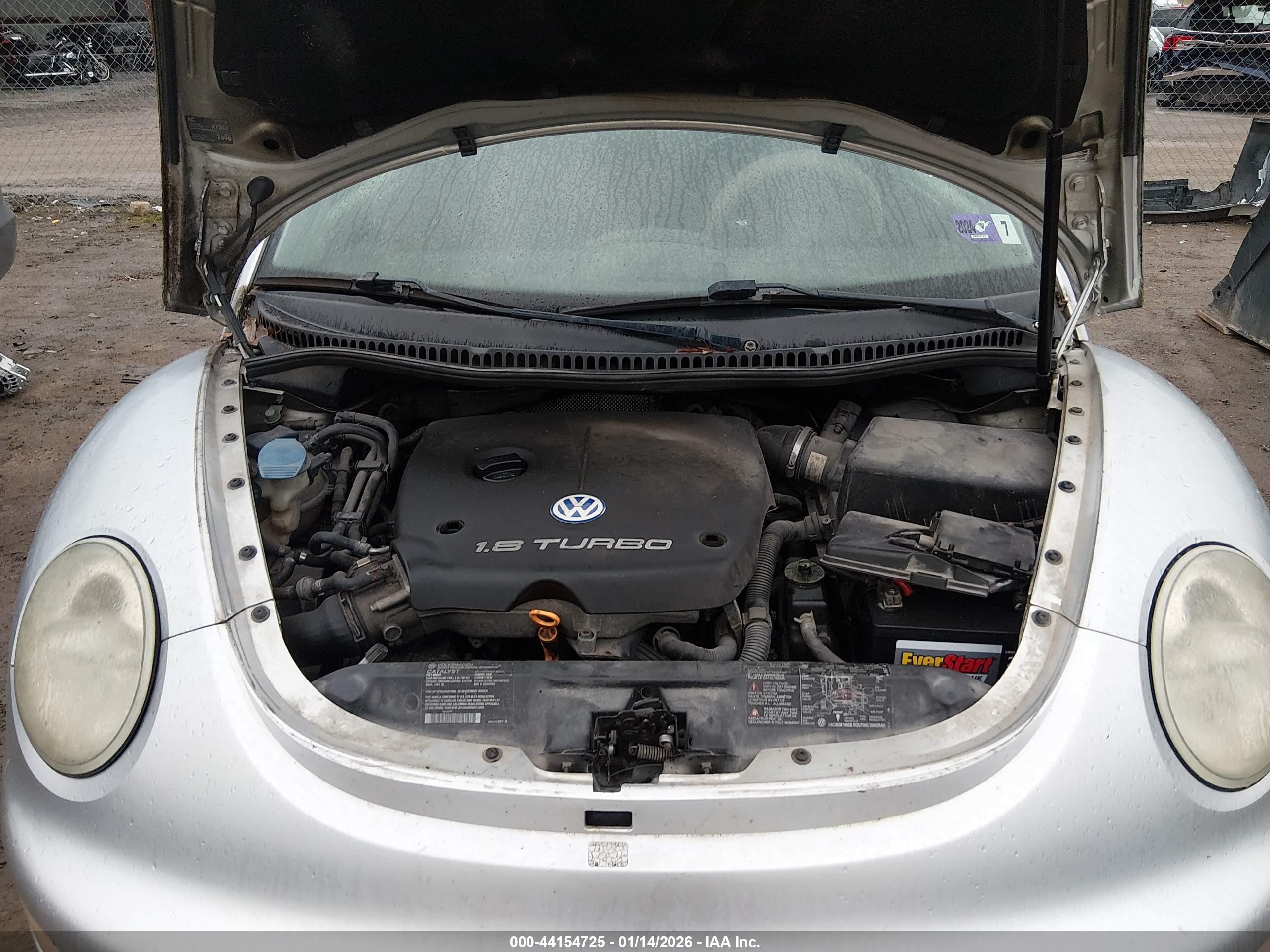 2001 Volkswagen New Beetle Gls 1.8l Turbo Silver vin: 3VWCD21C41M409040