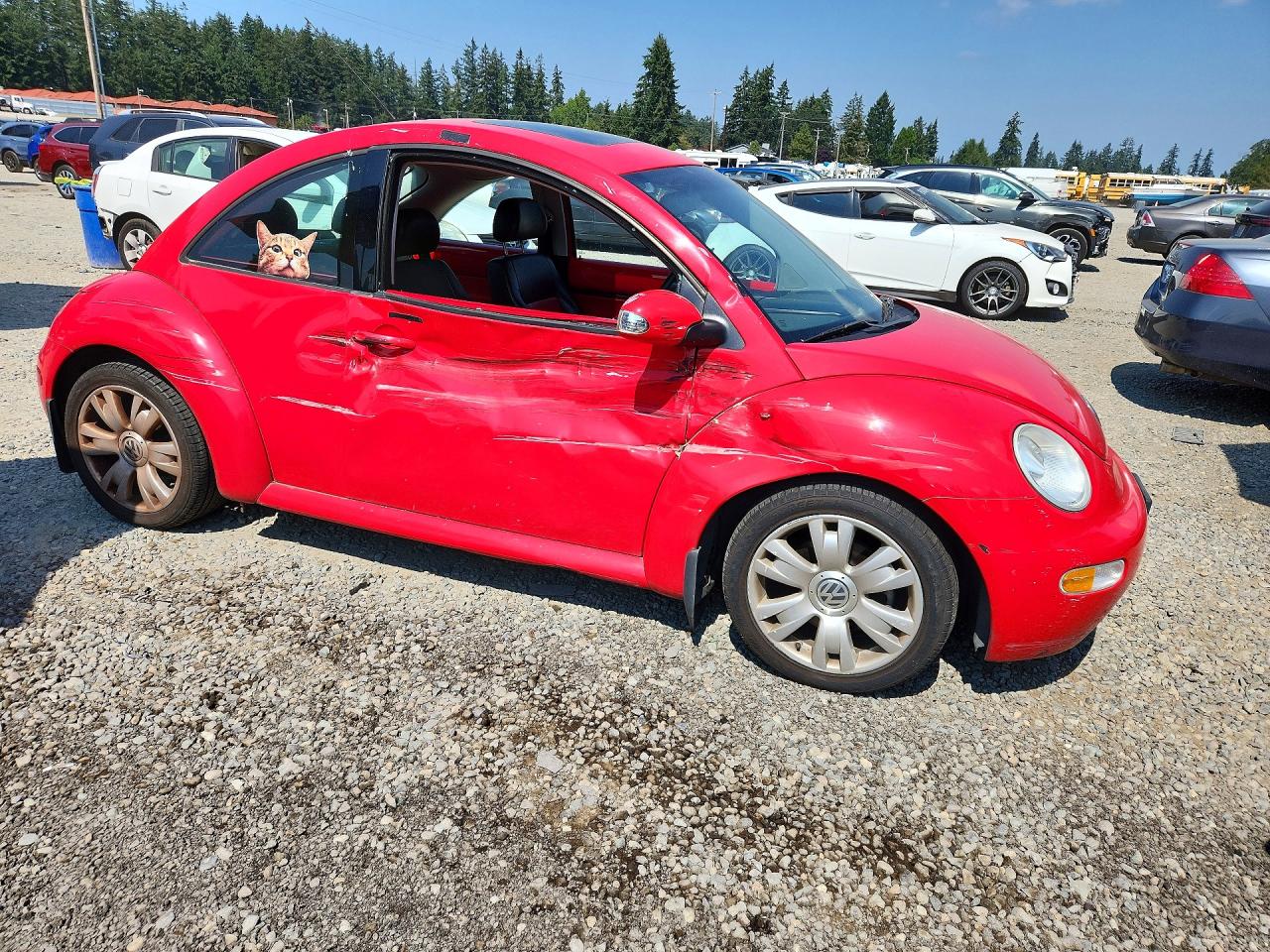 2003 Volkswagen New Beetle Gls Red vin: 3VWCD21C43M445037