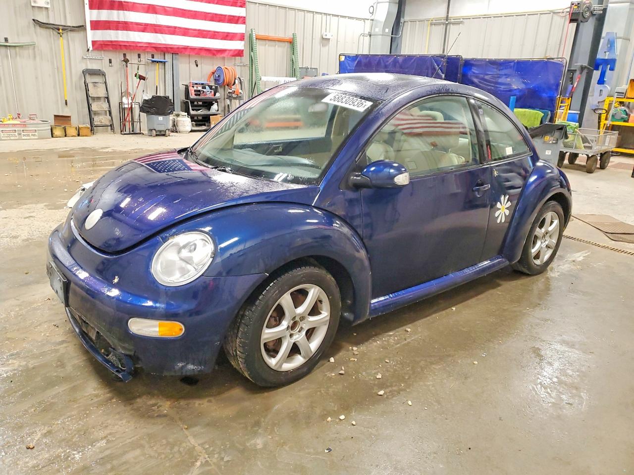 2004 Volkswagen New Beetle Gls Blue vin: 3VWCD31C74M406238
