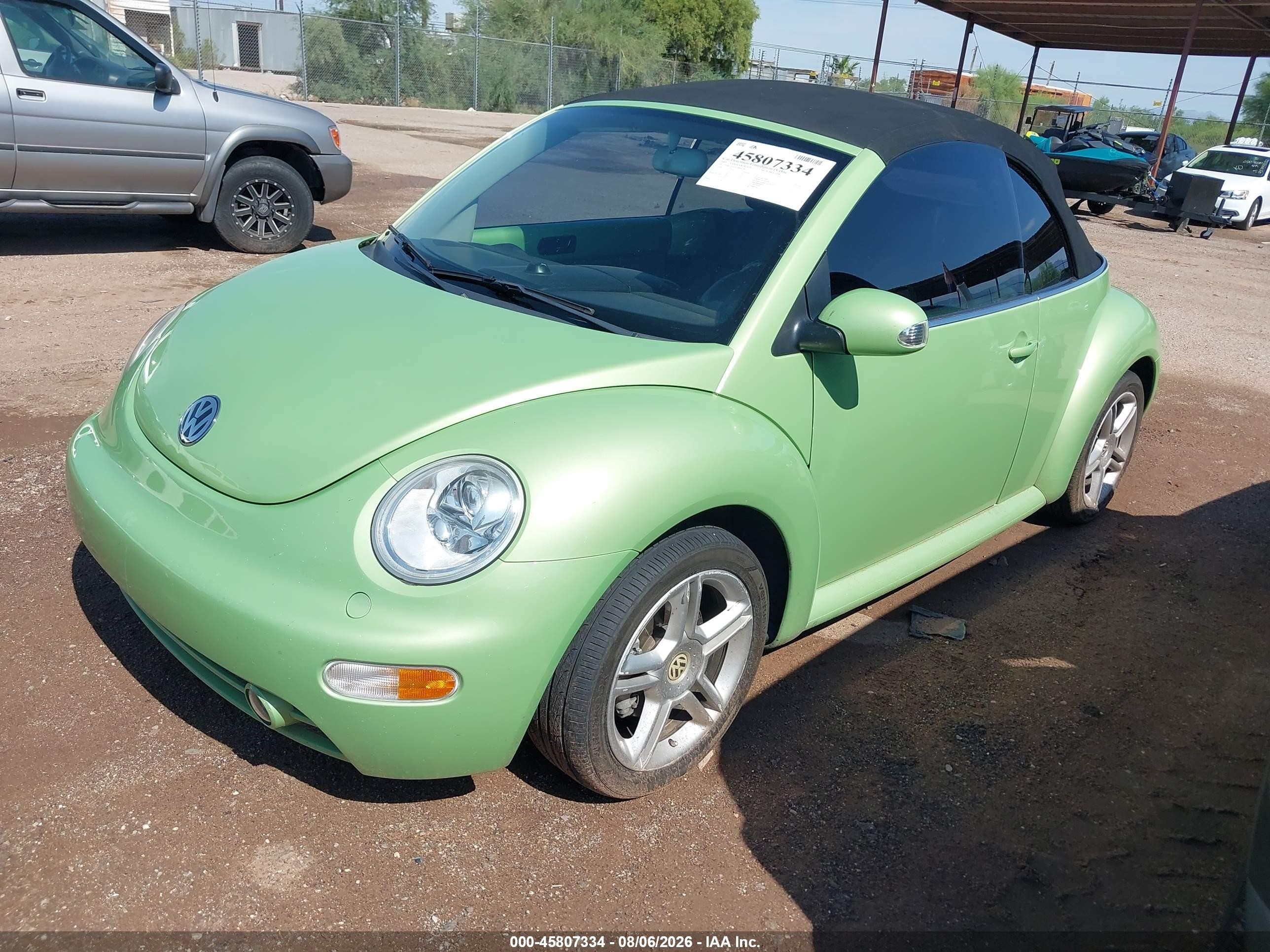 2005 Volkswagen New Beetle Gls 1.8t Green vin: 3VWCD31Y45M367007