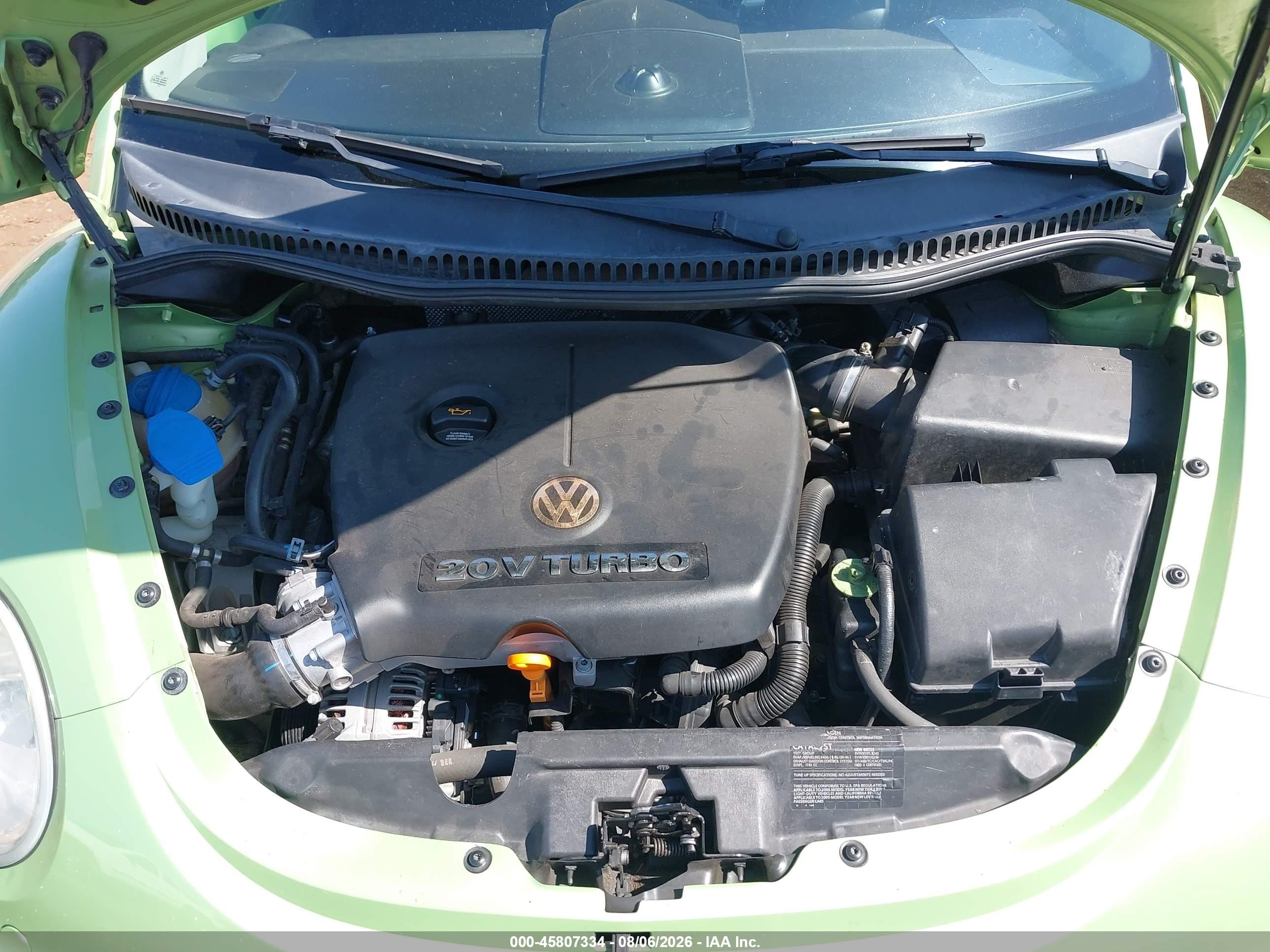 2005 Volkswagen New Beetle Gls 1.8t Green vin: 3VWCD31Y45M367007