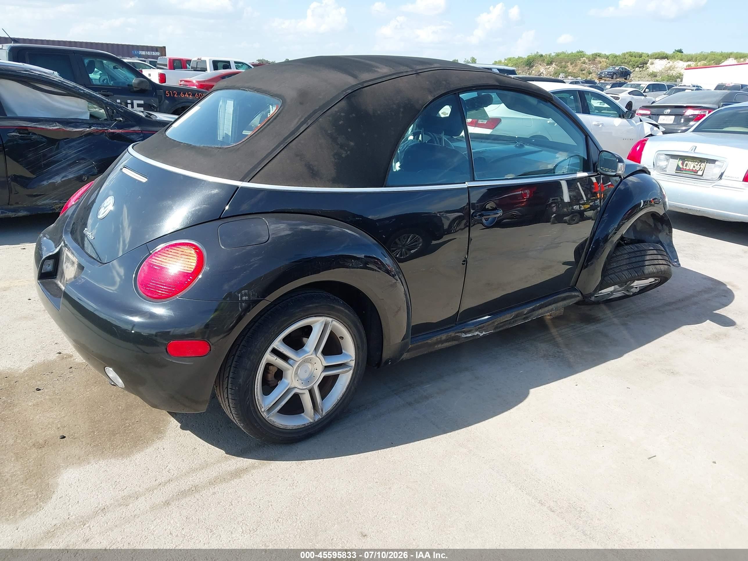 2005 Volkswagen New Beetle Gls 1.8t Black vin: 3VWCD31Y65M368613