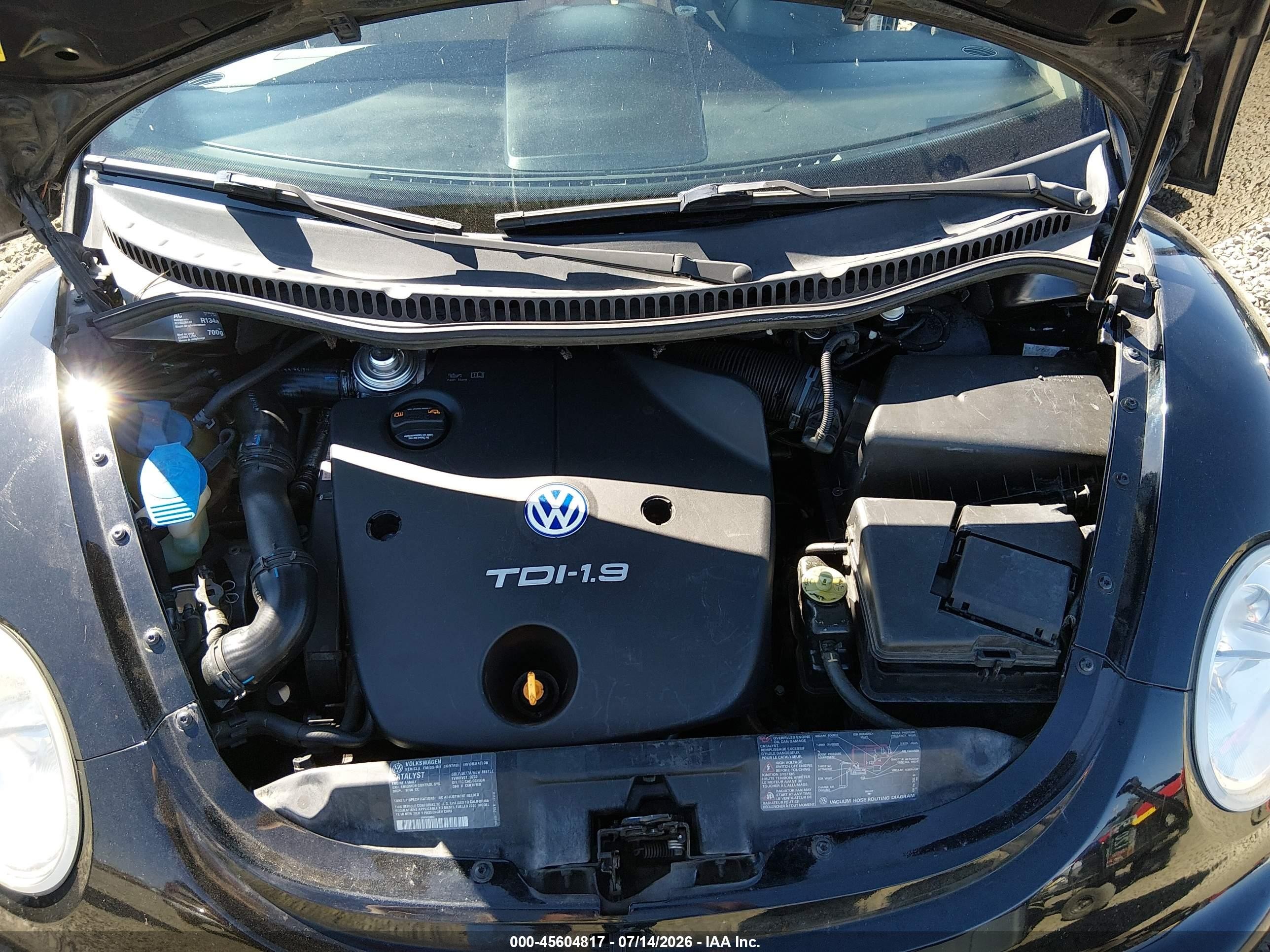 2000 Volkswagen New Beetle Gls Tdi Black vin: 3VWCF21C1YM469863